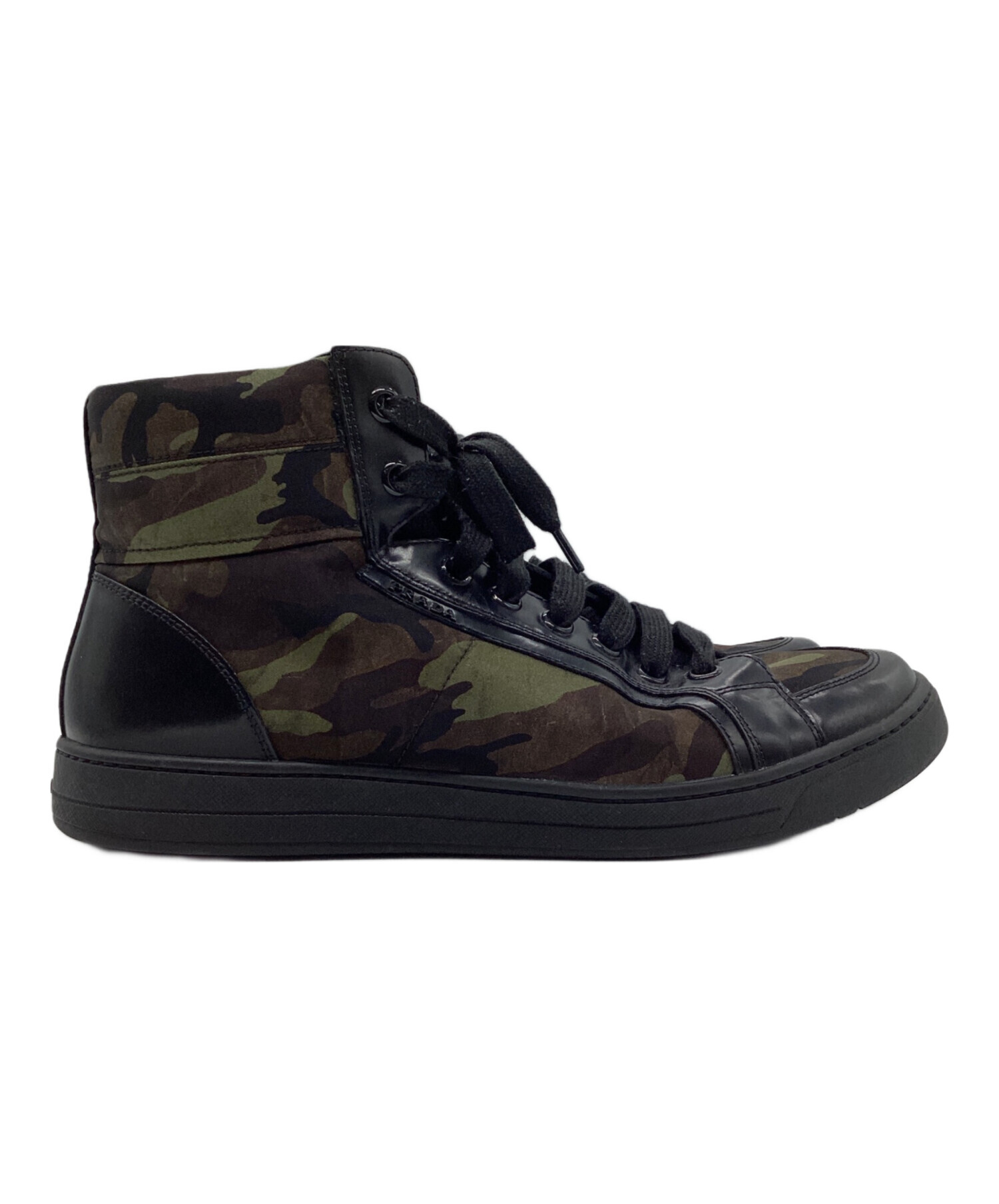 中古・古着通販】PRADA (プラダ) ハイカットスニーカー ブラック 