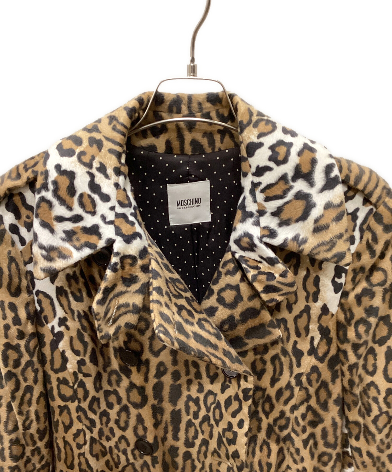 中古・古着通販】MOSCHINO (モスキーノ) レオパード柄コート ベージュ