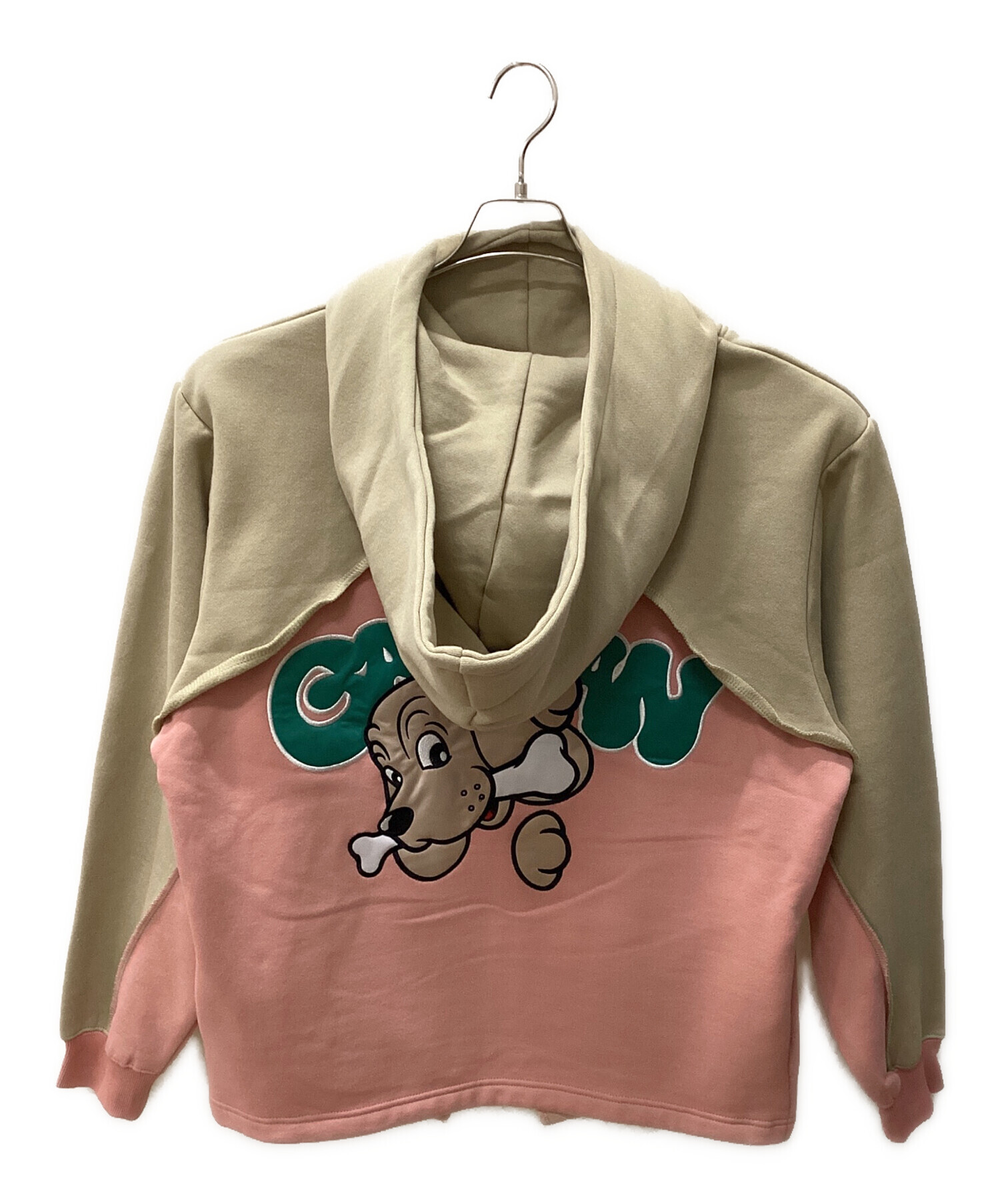 中古・古着通販】GALFY (ガルフィー) 半分パーカー ベージュ×ピンク 