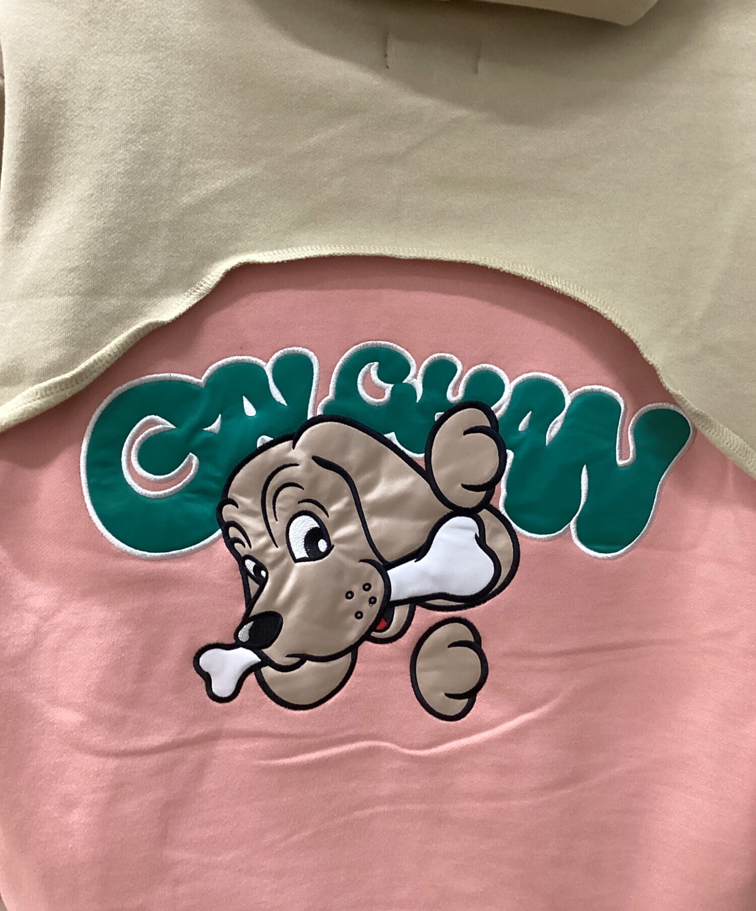 中古・古着通販】GALFY (ガルフィー) 半分パーカー ベージュ×ピンク 