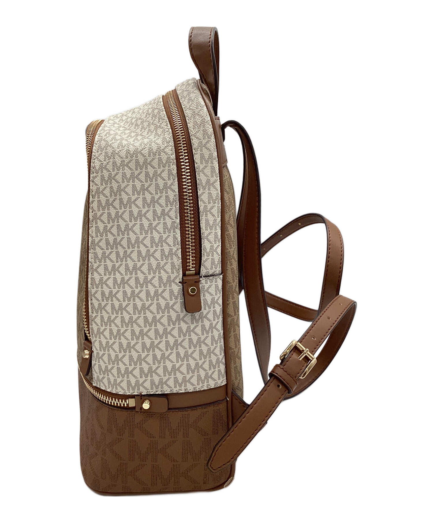 未使用品　MICHAEL KORS ロゴプリントリュック 中古・古着通販】MICHAEL KORS (マイケル・コース) リュック ブラウン