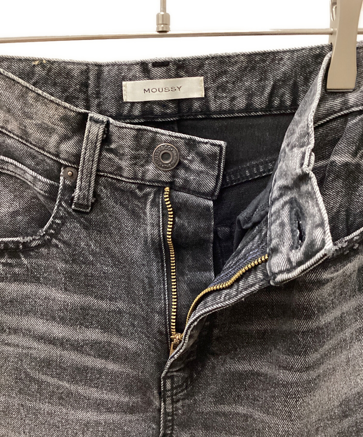 中古・古着通販】moussy (マウジー) MVS FLAREデニムパンツ ブラック