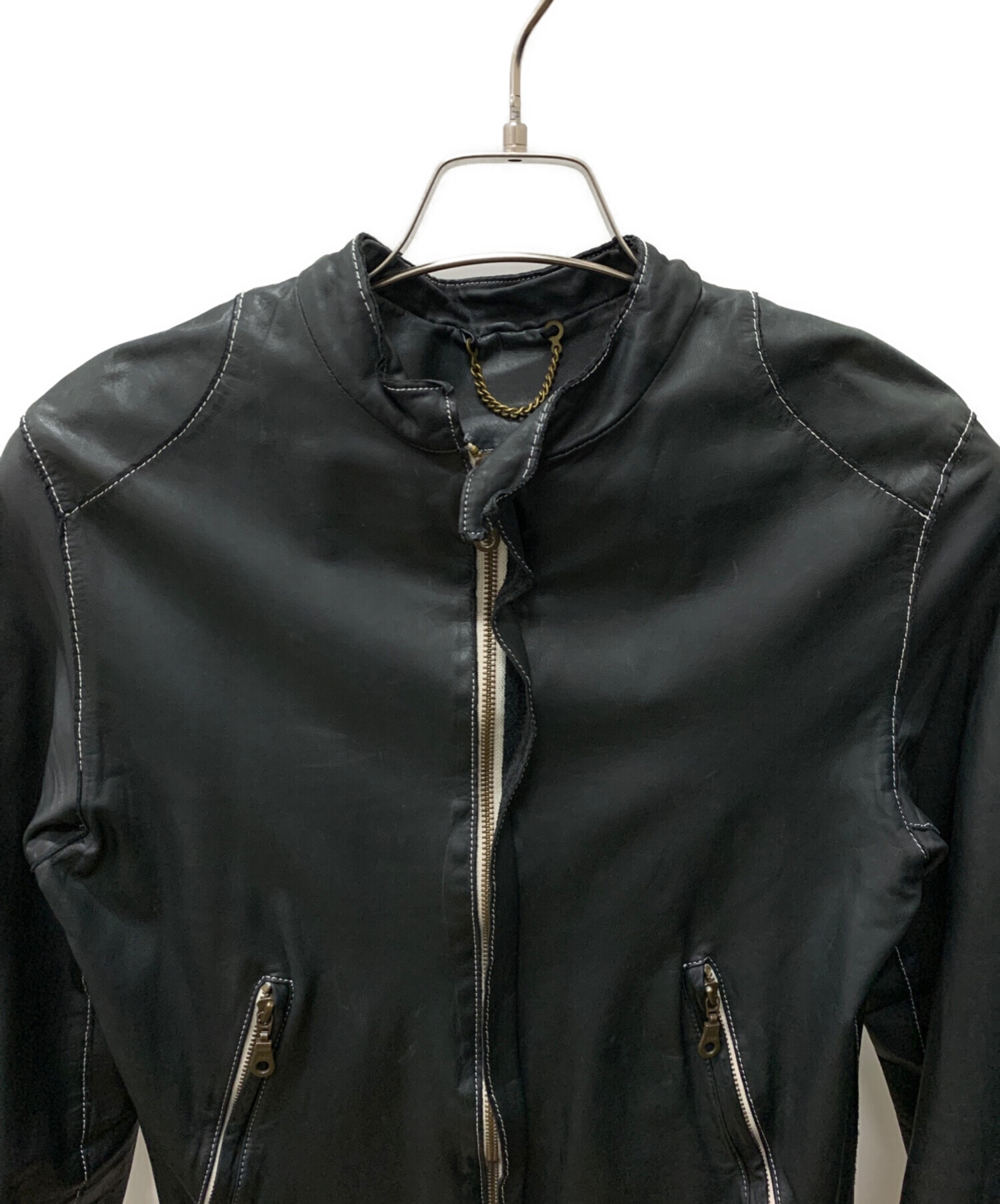 中古・古着通販】Sissi (シシ) レザージャケット ブラック サイズ:S