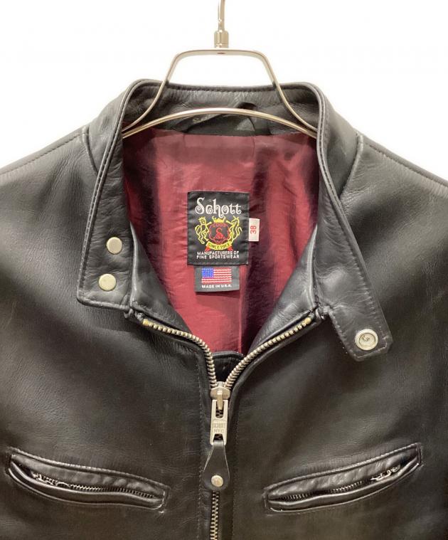 ショット　Schott ライダースジャケット　38 中古・古着通販】Schott (ショット) ライダースジャケット ブラック