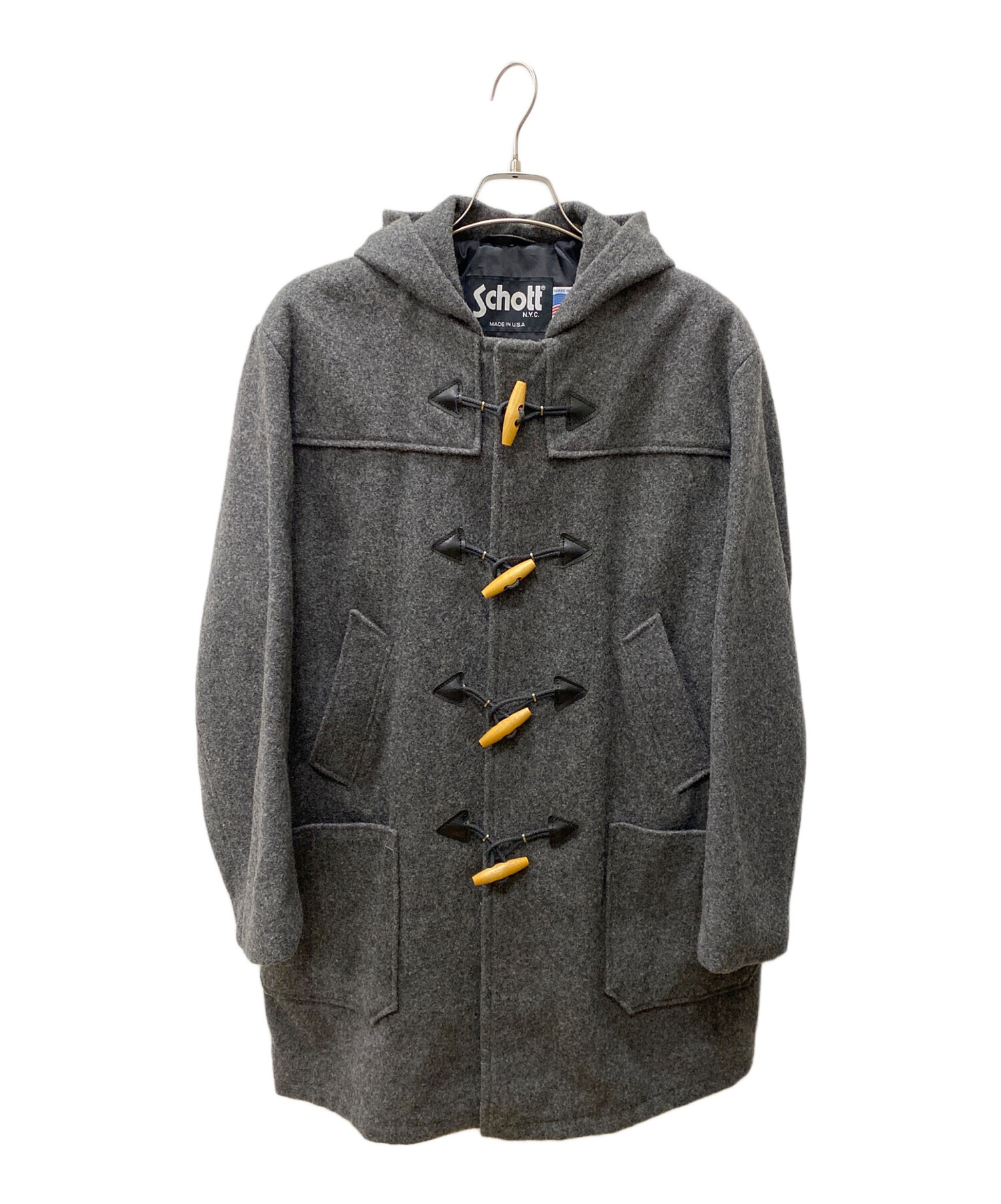 Schott ショット ダッフルコート 中古・古着通販】Schott (ショット) ダッフルコート グレー サイズ:38