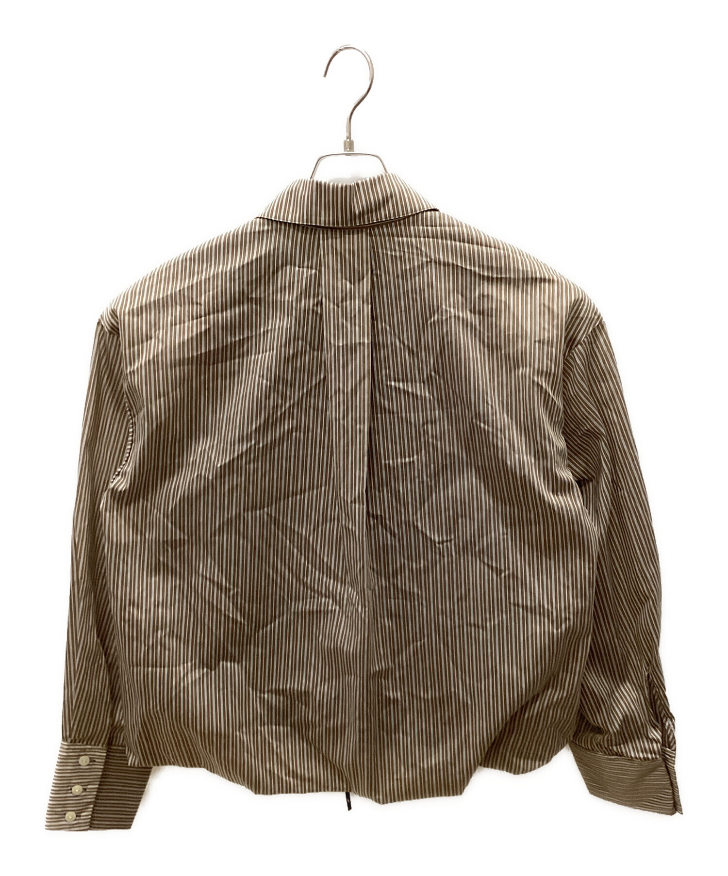 中古・古着通販】Ameri (アメリ) STRIPE INVERSION SHIRT TOP ブラウン