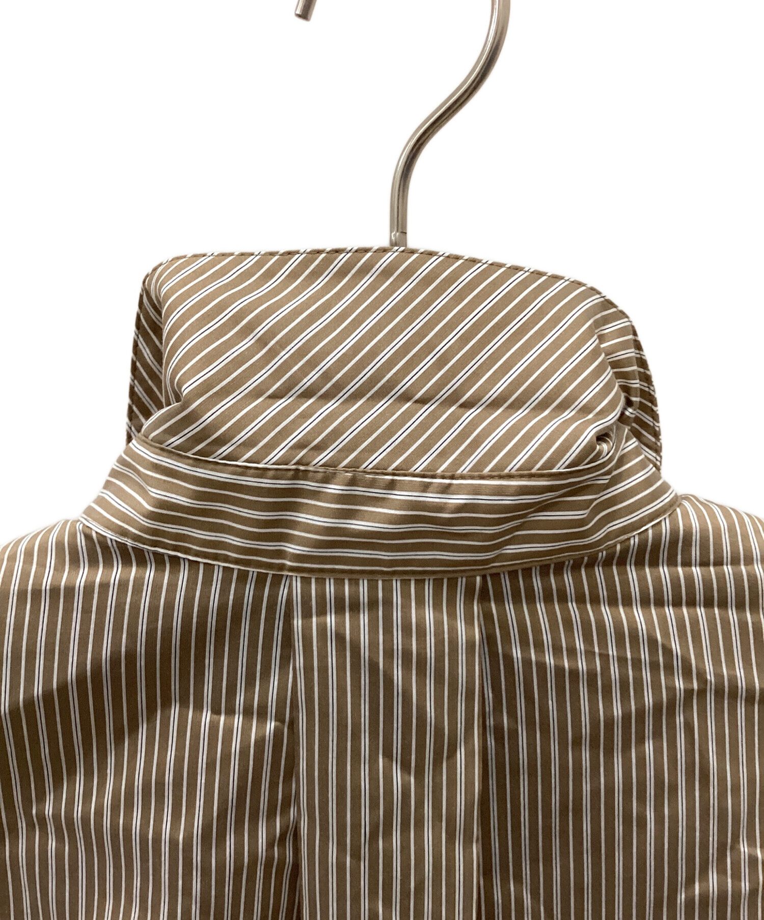 中古・古着通販】Ameri (アメリ) STRIPE INVERSION SHIRT TOP ブラウン