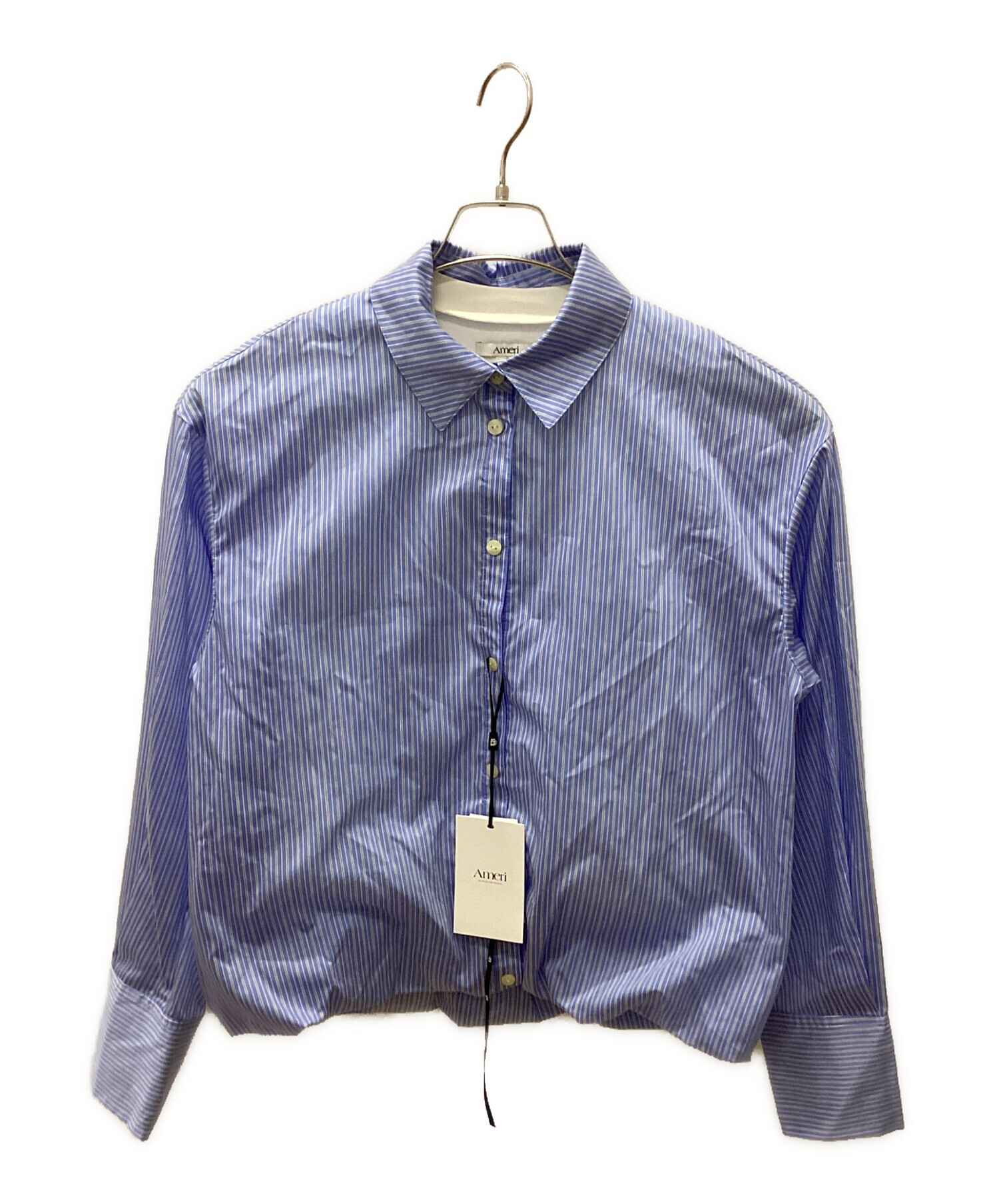 中古・古着通販】Ameri (アメリ) STRIPE INVERSION SHIRT TOP ホワイト