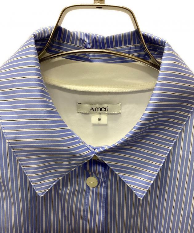 中古・古着通販】Ameri (アメリ) STRIPE INVERSION SHIRT TOP ホワイト