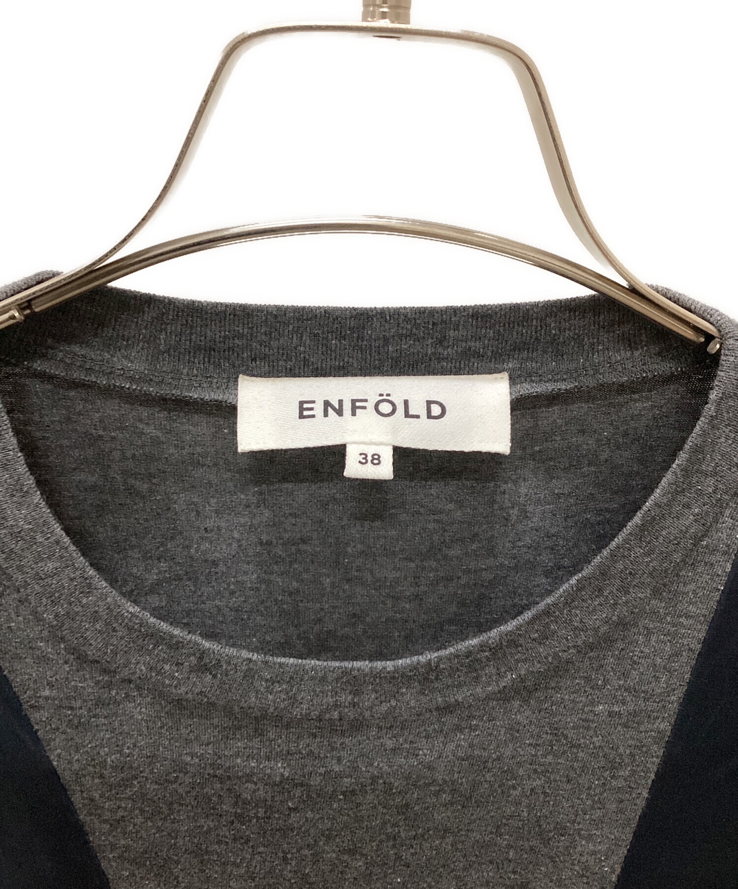 中古・古着通販】ENFOLD (エンフォルド) FAKE-LAYERED DRESS グレー
