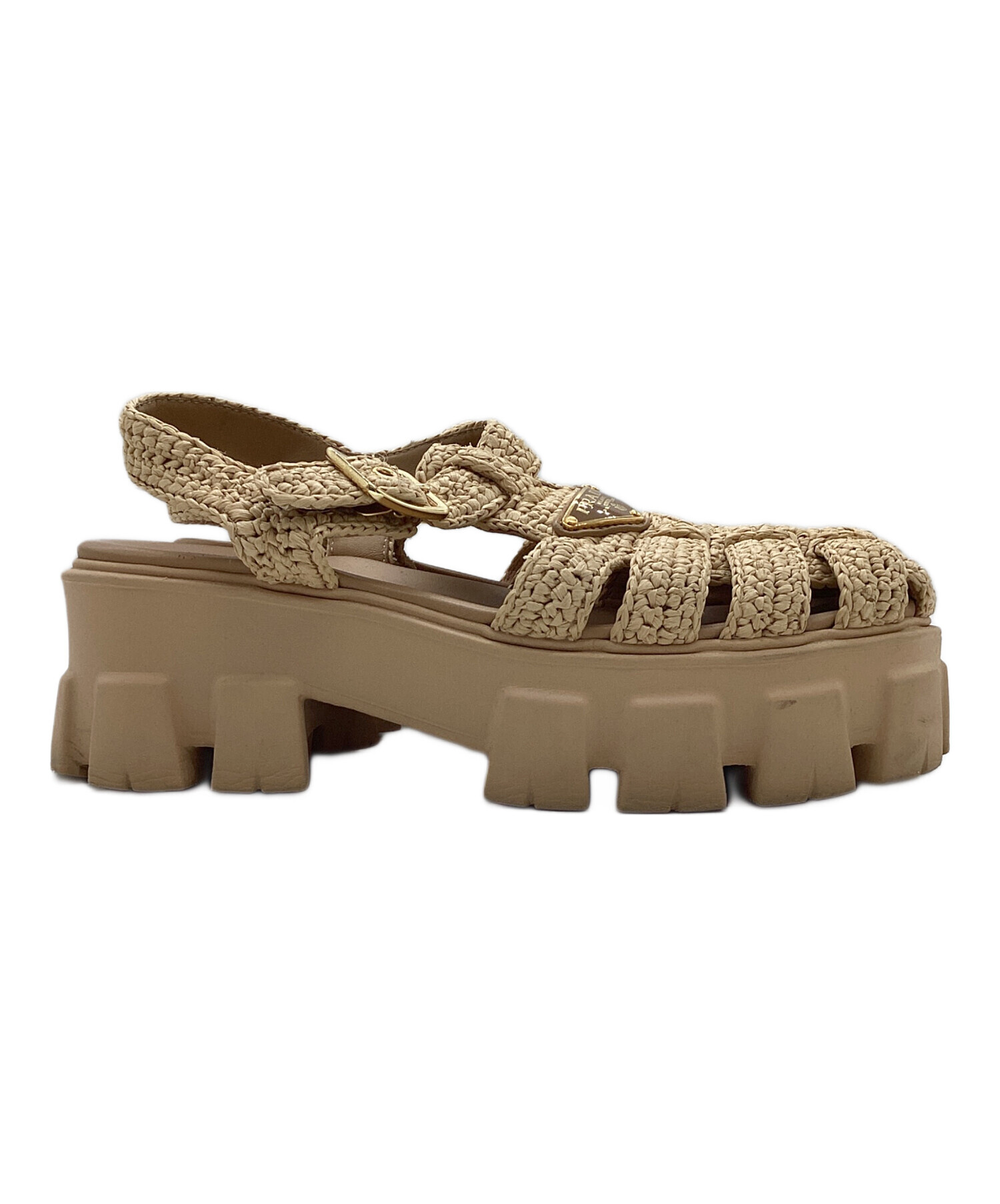 中古・古着通販】PRADA (プラダ) モノリスクロシェケージサンダル
