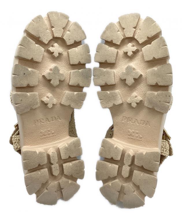 中古・古着通販】PRADA (プラダ) モノリスクロシェケージサンダル