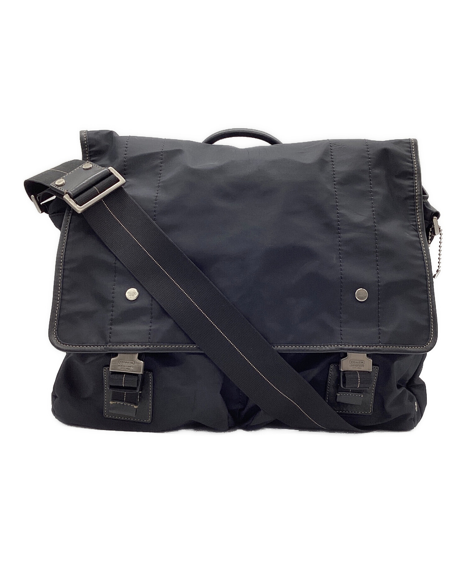 中古・古着通販】COACH (コーチ) ナイロンショルダーバッグ ブラック