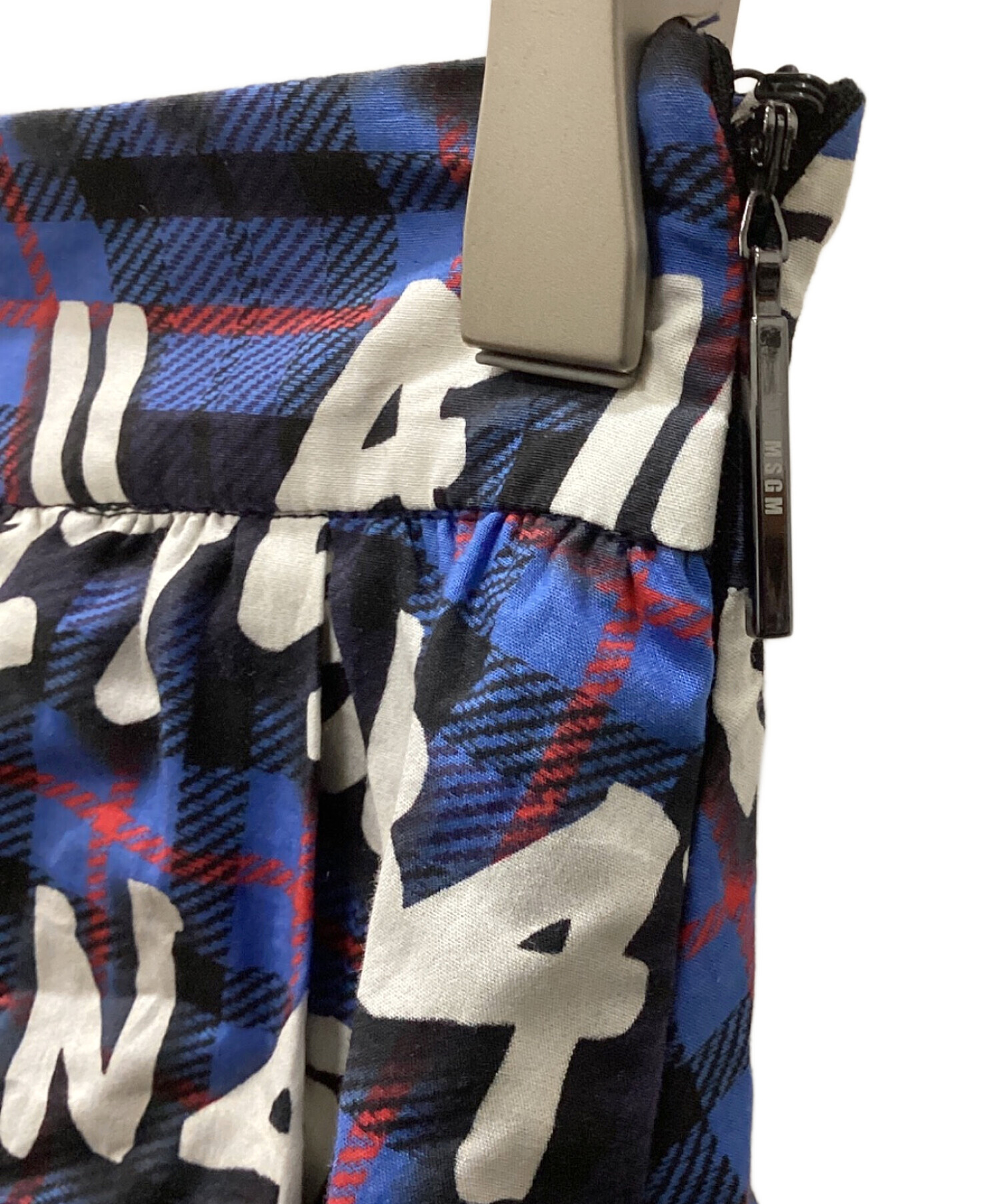 中古・古着通販】MSGM (エムエスジーエム) チェックスカート ブルー