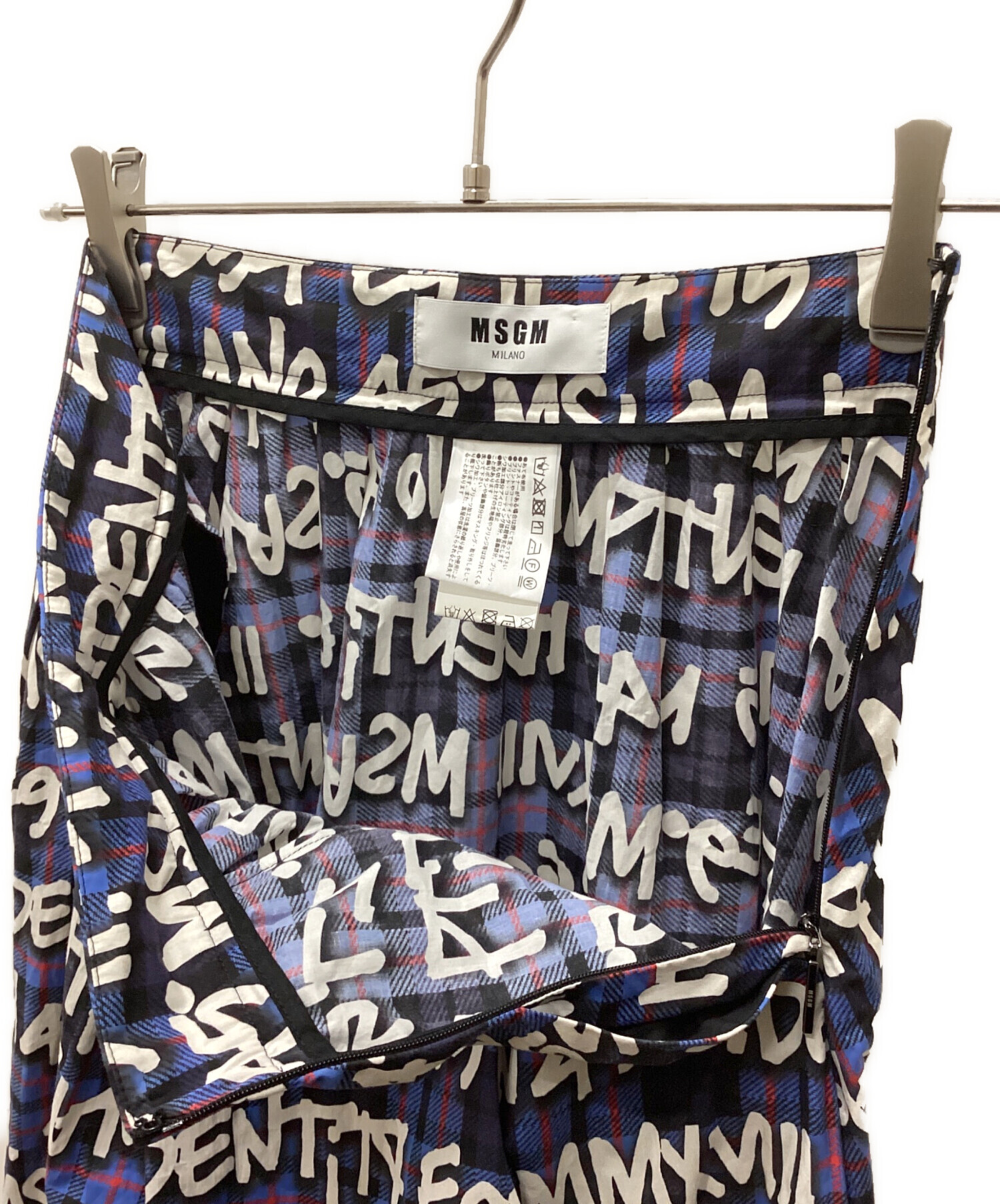 【美品】タグ付き　MSGM スカート　定価73,000円 中古・古着通販】MSGM (エムエスジーエム) チェックスカート ブルー