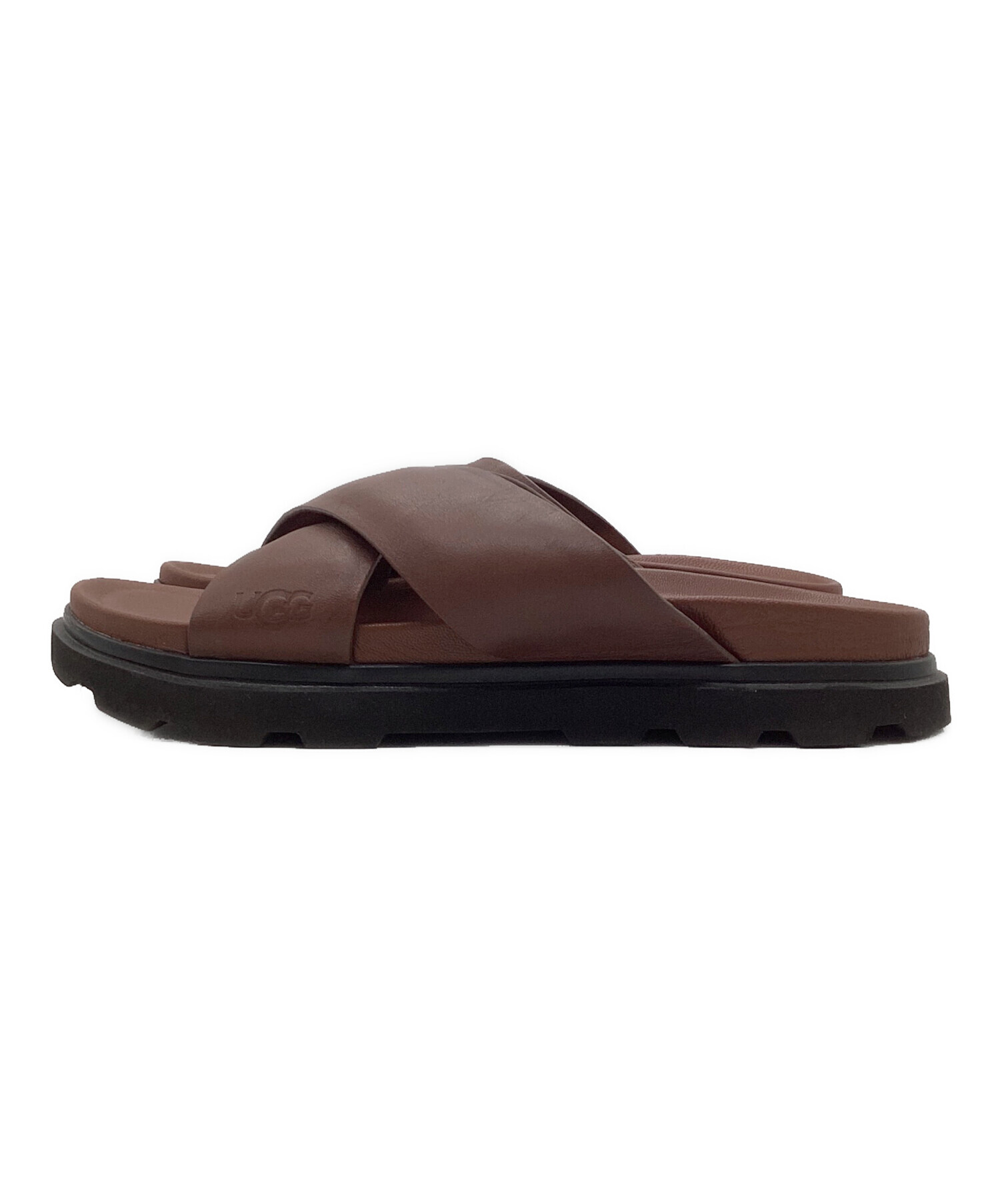 UGG ブラウンファースライドサンダル 中古・古着通販】UGG (アグ) スライドサンダル ブラウン サイズ:28cm