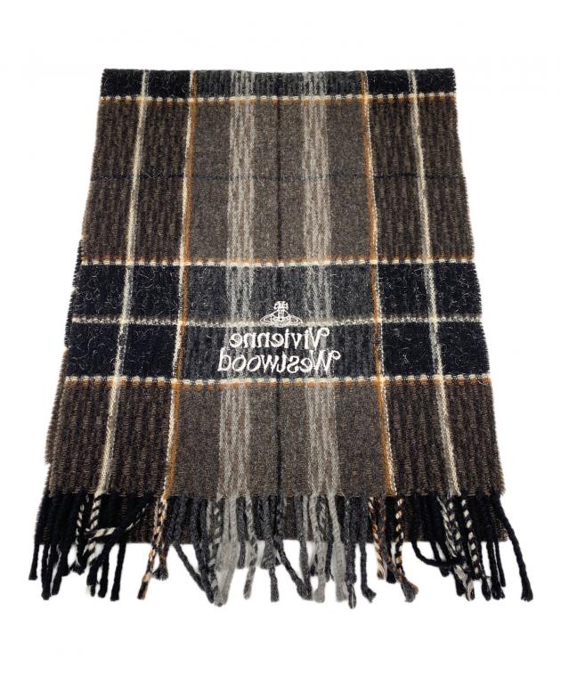 レア✨ヴィヴィアンウエストウッド　オーブ　総柄　チェック　マフラー 中古・古着通販】Vivienne Westwood (ヴィヴィアンウエストウッド