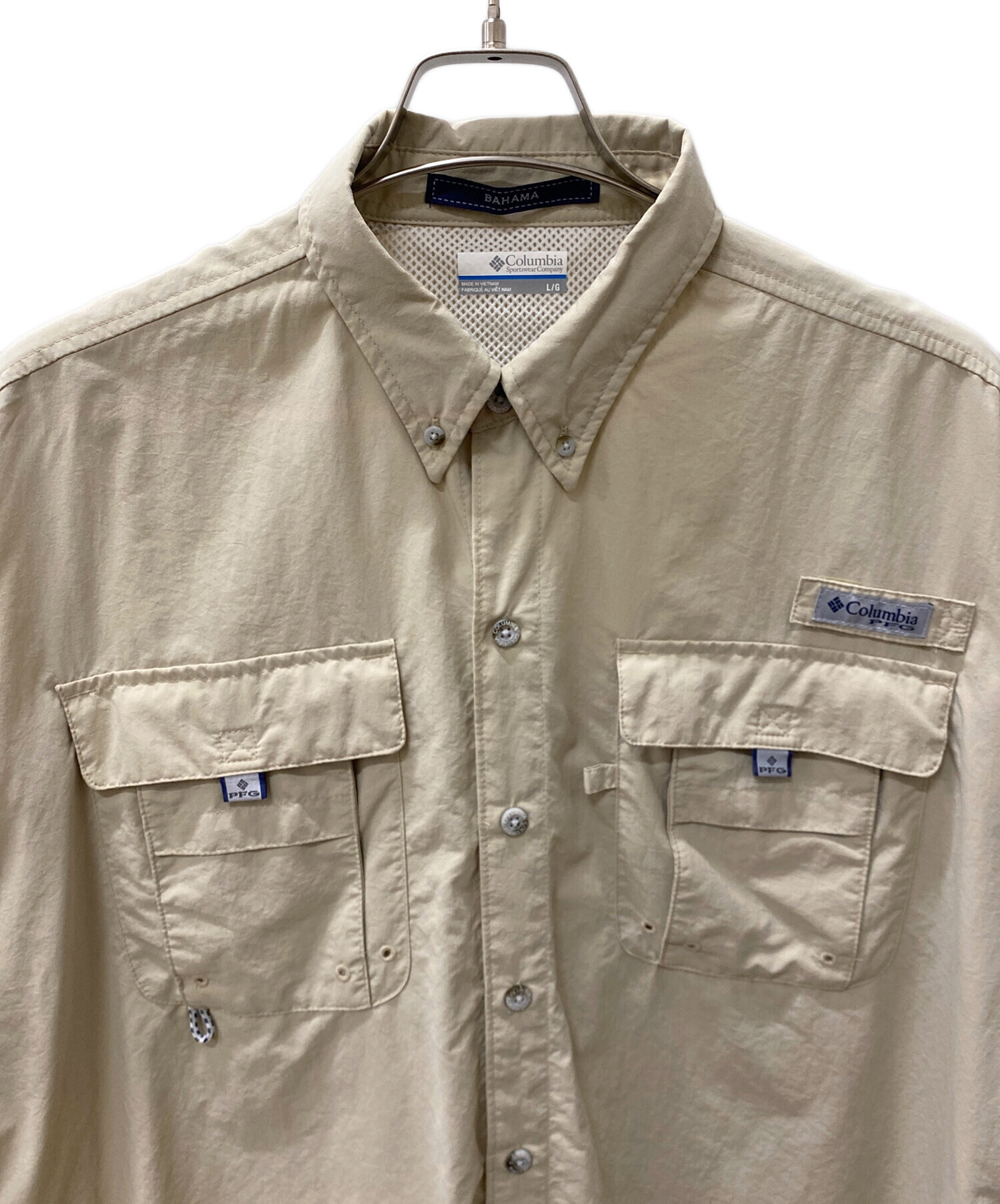 中古・古着通販】Columbia (コロンビア) 半袖シャツ ベージュ サイズ:L 