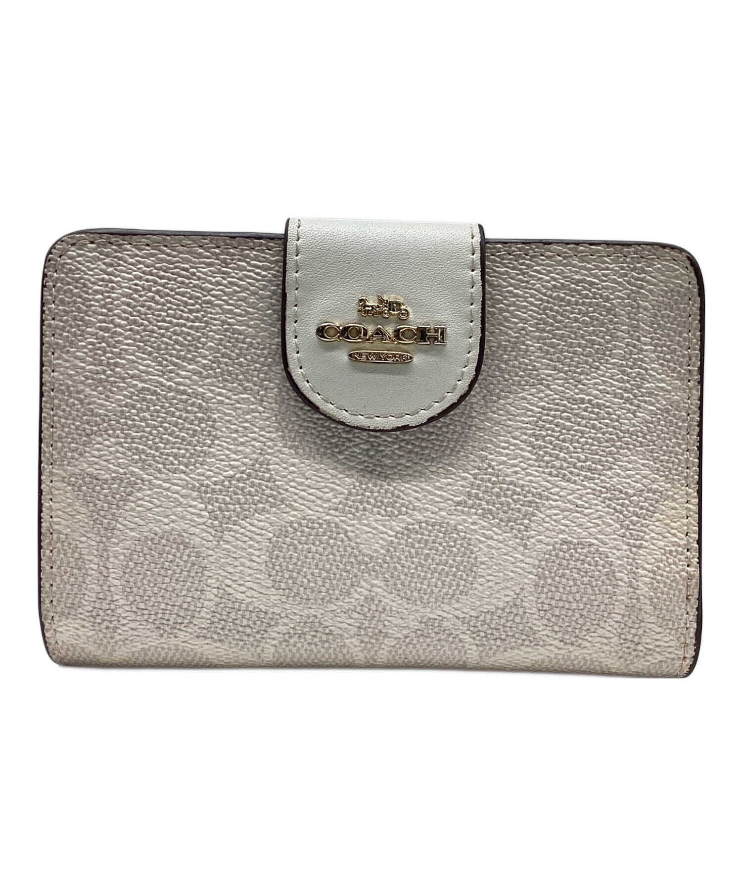 中古・古着通販】COACH (コーチ) 2つ折り財布 ホワイト｜ブランド