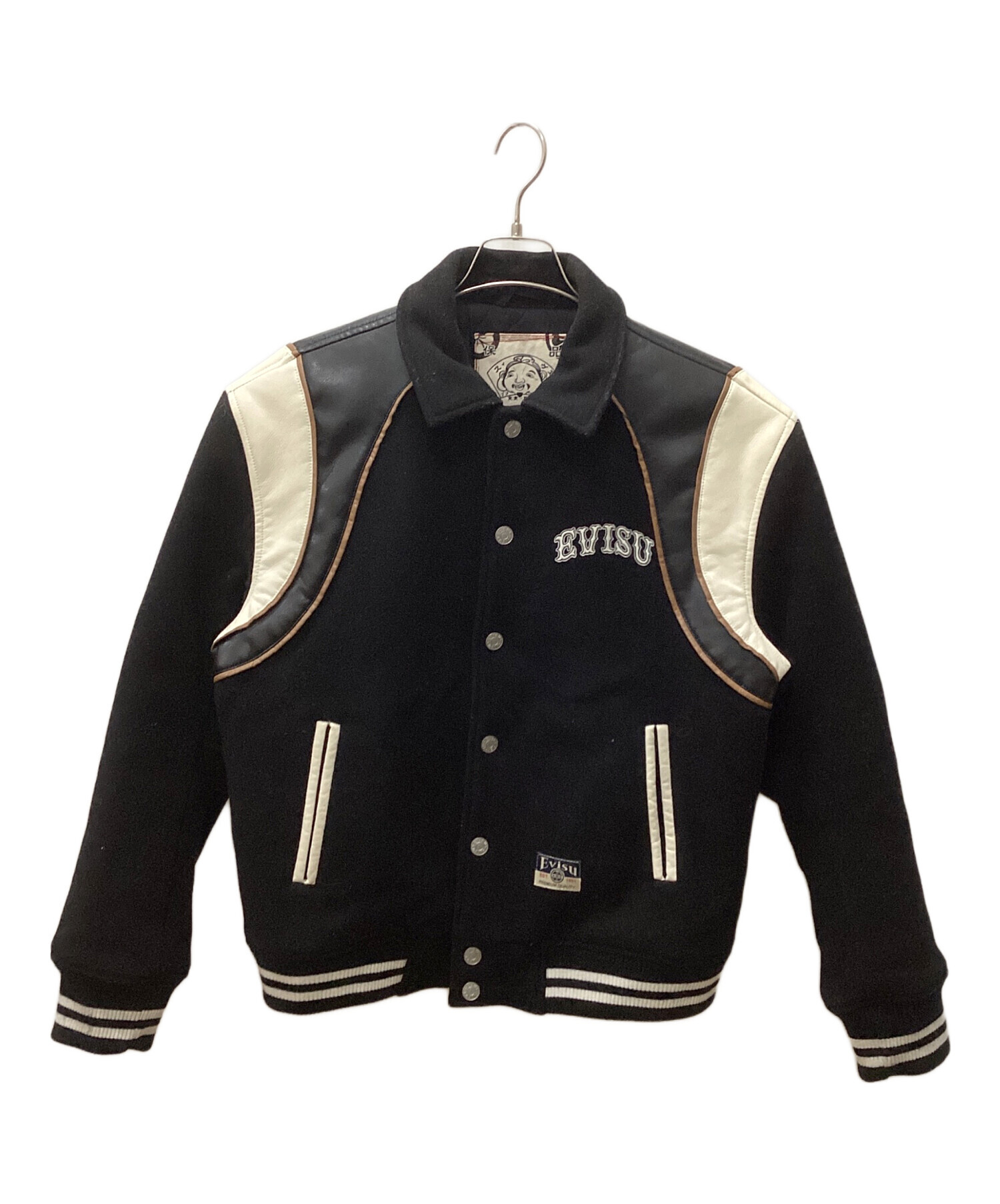 中古・古着通販】EVISU (エヴィス) ベースボールジャケット ブラック 