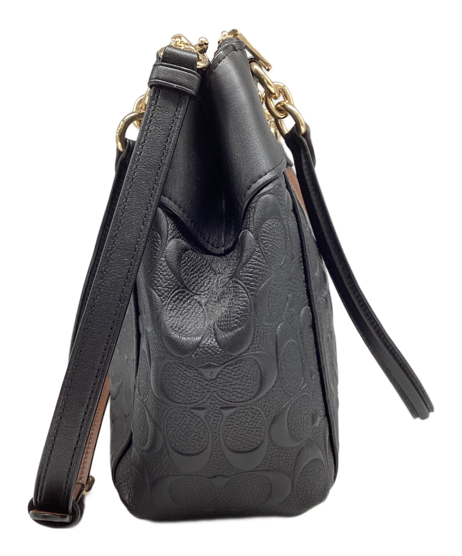 【未使用】COACH コーチ カバン　ブラック　レザー 中古・古着通販】COACH (コーチ) ショルダーバッグ ブラック｜ブランド