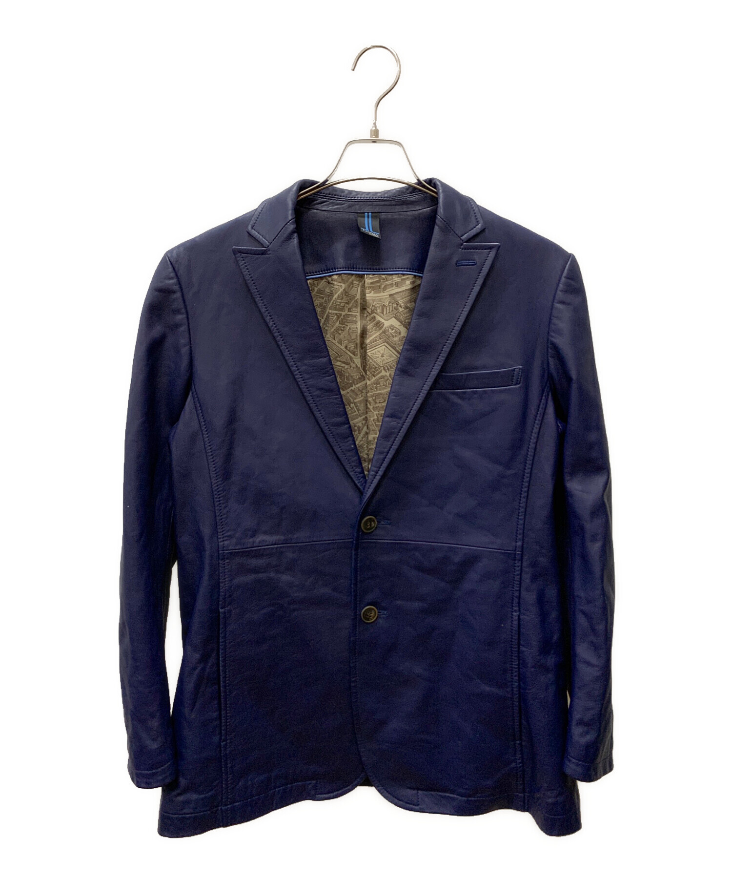 中古・古着通販】LANVIN (ランバン) レザーテーラードジャケット