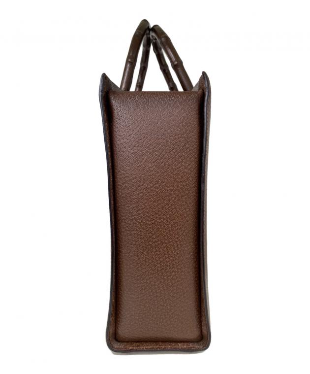 GUCCI バンブーハンドル トートバッグ(スエード、ブラウン) 中古・古着通販】GUCCI (グッチ) バンブーハンドルトートバッグ