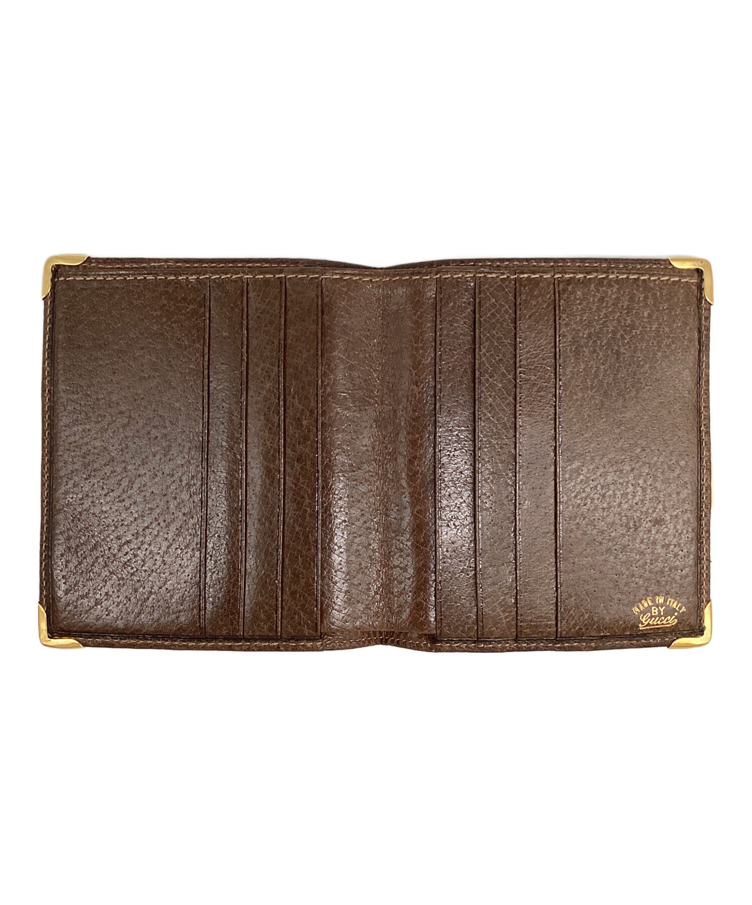 中古・古着通販】GUCCI (グッチ) 2つ折り財布 ブラウン｜ブランド