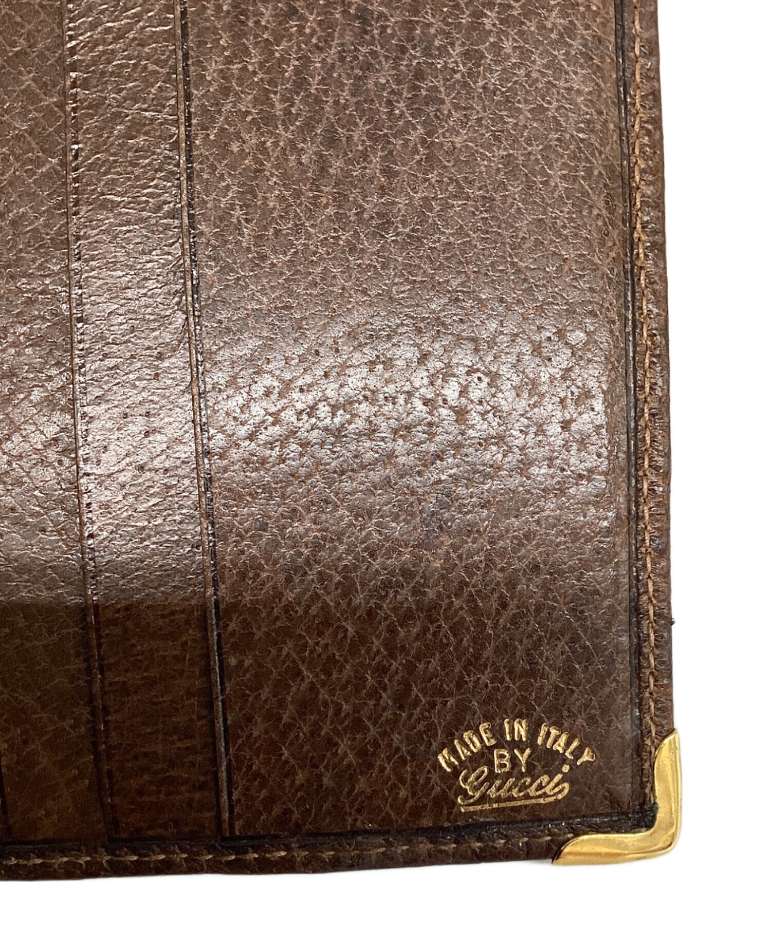 中古・古着通販】GUCCI (グッチ) 2つ折り財布 ブラウン｜ブランド