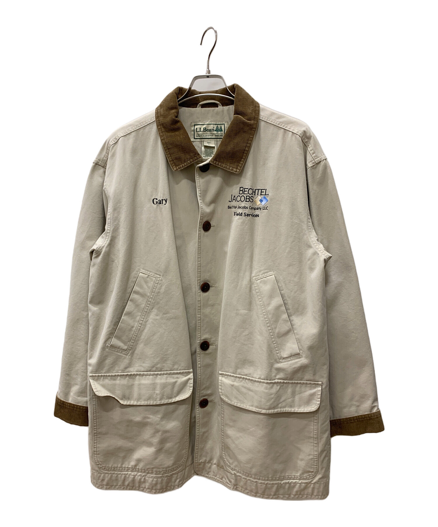 90年代L.L.bean カバーオール　ベージュ コーデュロイ襟 中古・古着通販】L.L.Bean (エルエルビーン) カバーオール グレー