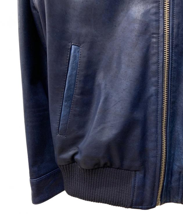 中古・古着通販】Denham (デンハム) キャメルレザージャケット ブルー
