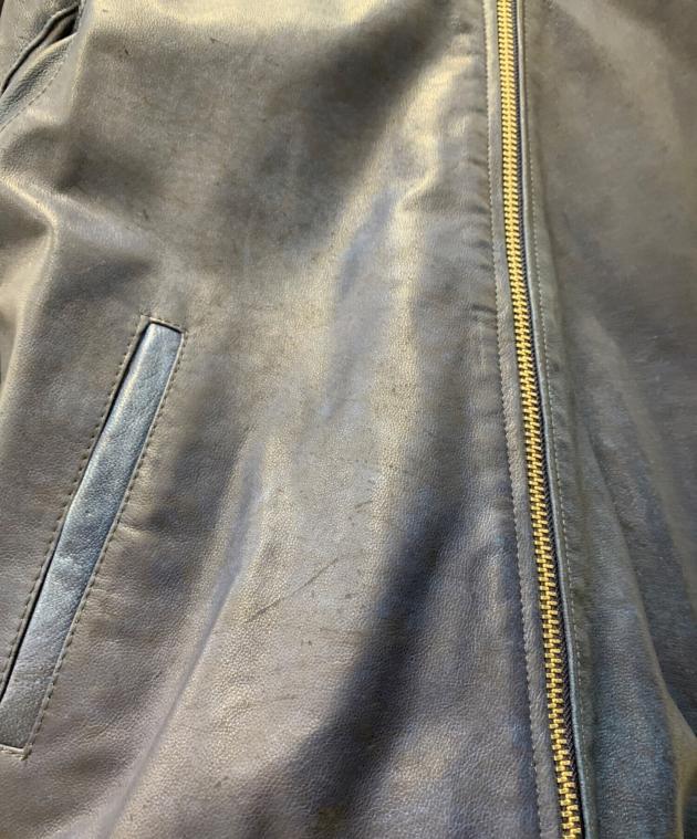 中古・古着通販】Denham (デンハム) キャメルレザージャケット ブルー