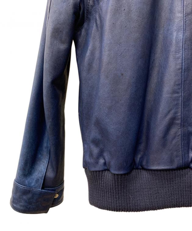 中古・古着通販】Denham (デンハム) キャメルレザージャケット ブルー