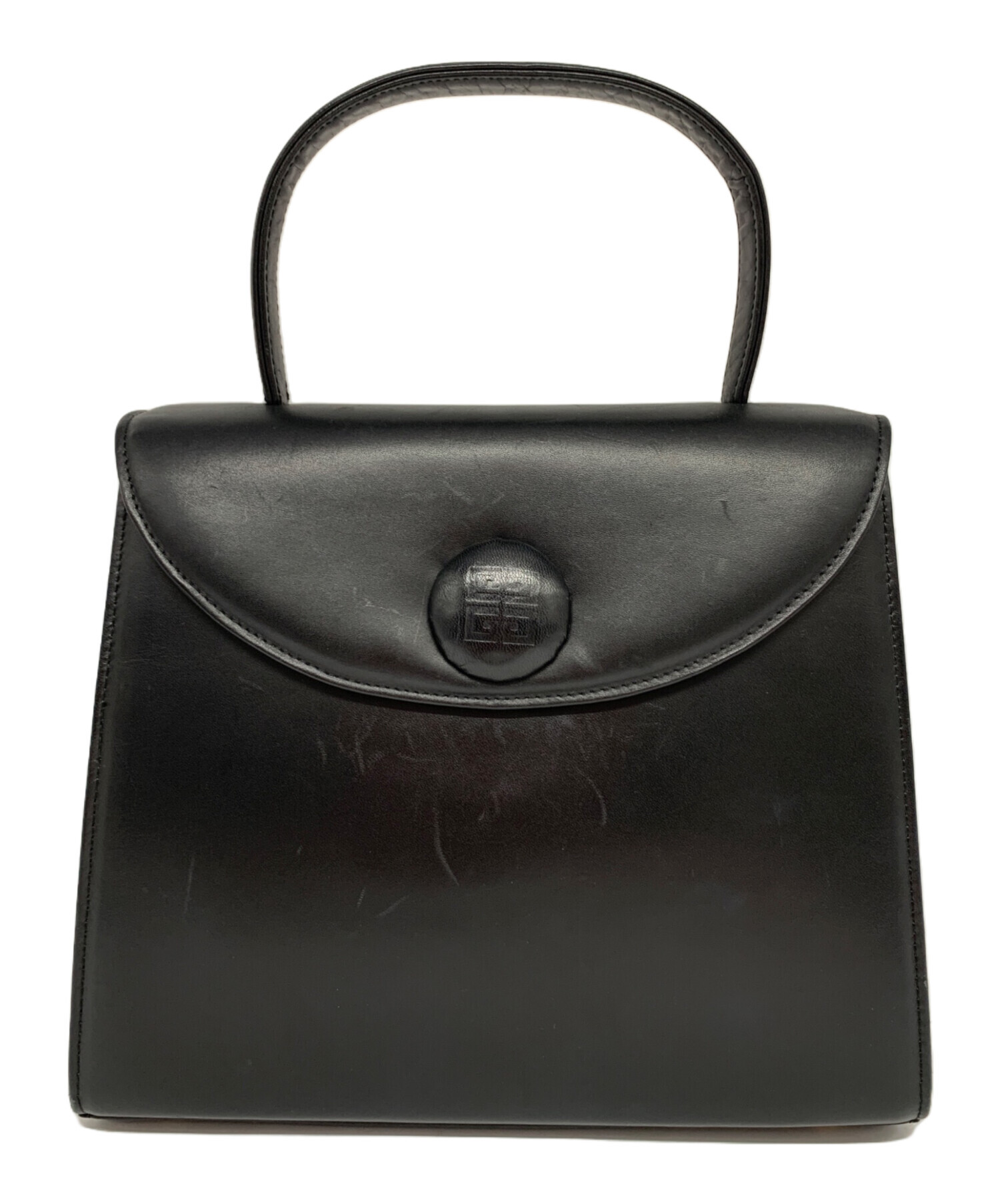 中古・古着通販】GIVENCHY (ジバンシィ) レザーハンドバッグ ブラック