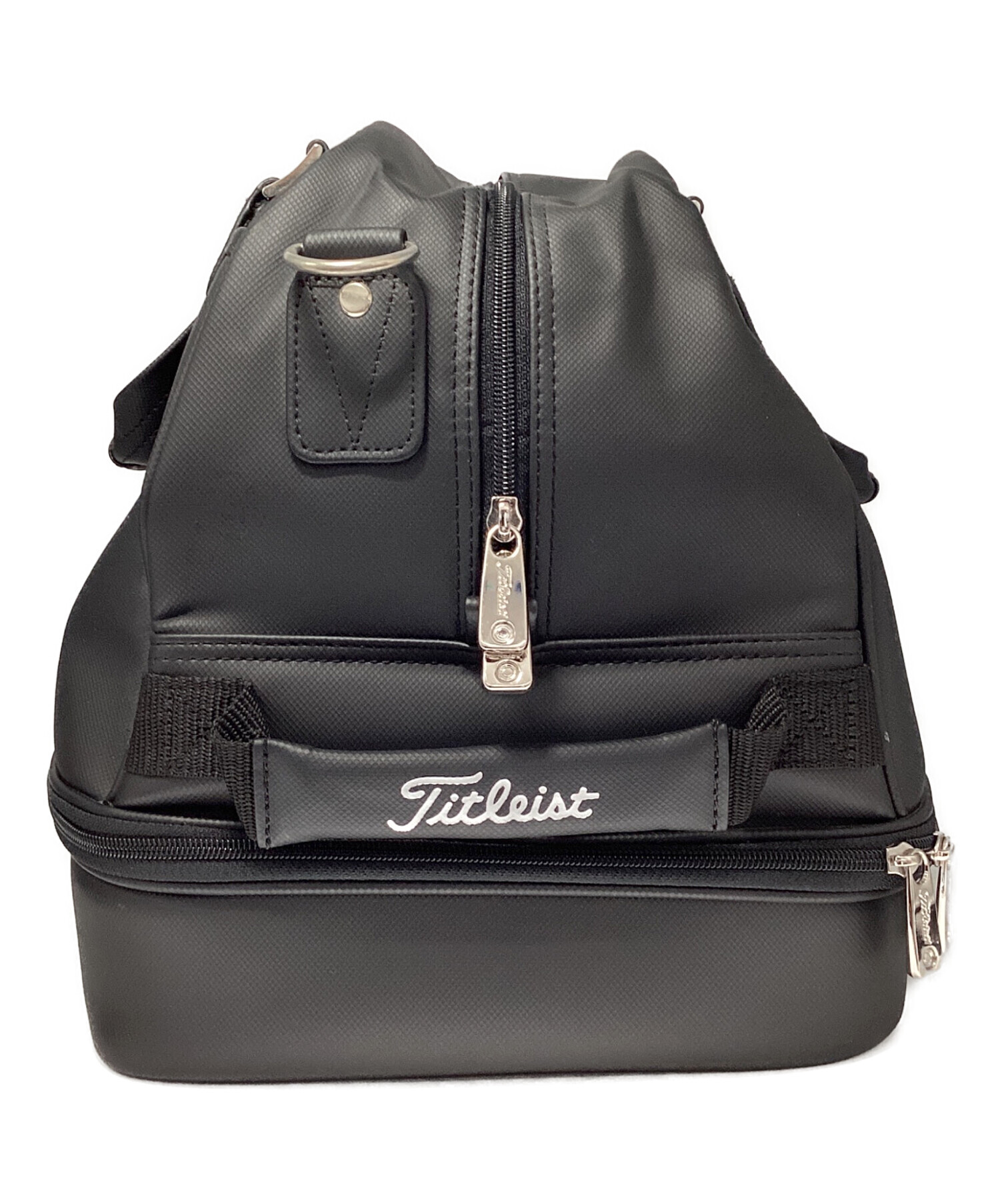 Titleist タイトリスト ボストンバッグ 編み込み 金具プレート ブラック 中古・古着通販】Titleist (タイトリスト) ボストンバッグ ブラック