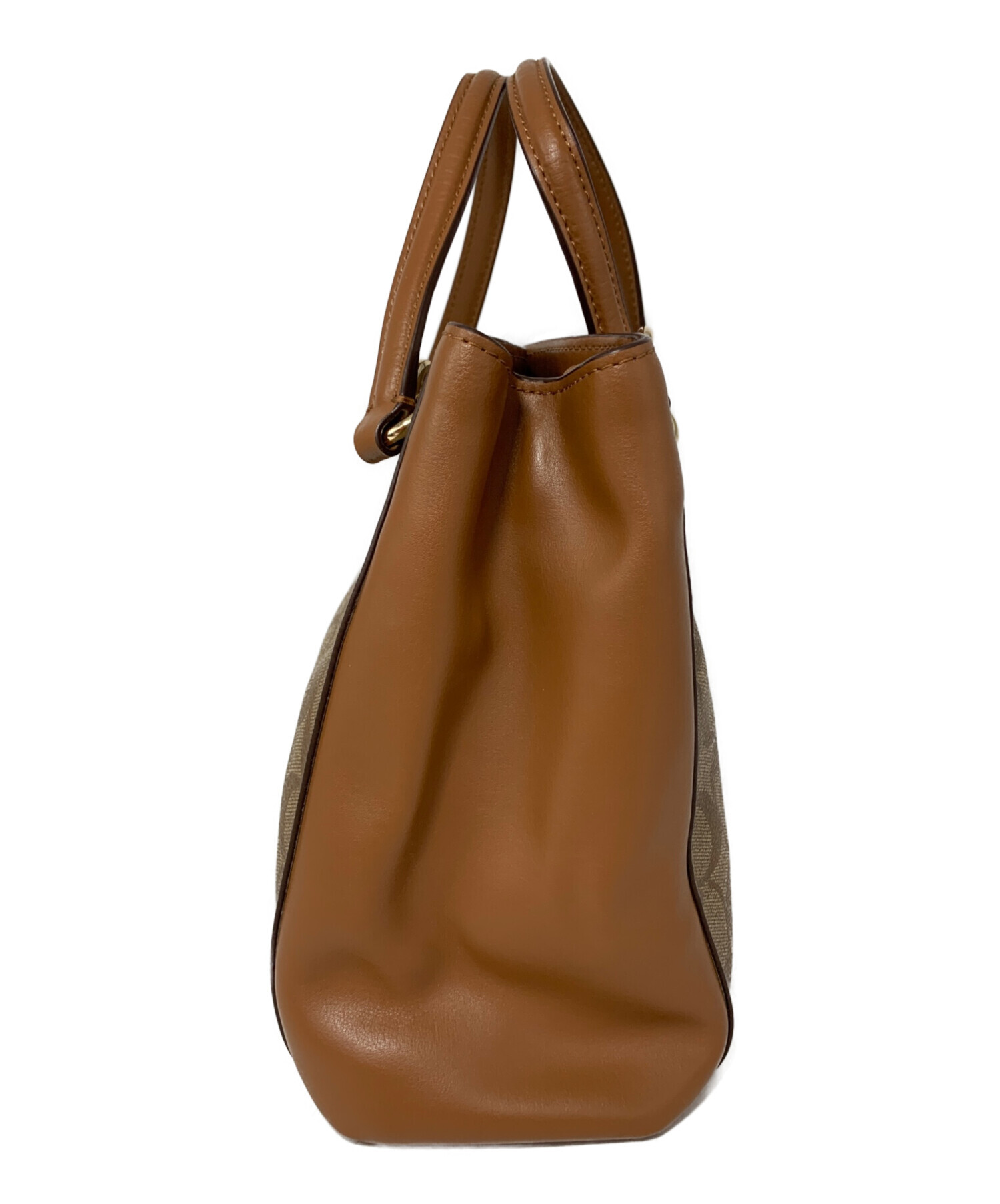 COACH 2WAY レザーバッグ　ブラウン 中古・古着通販】COACH (コーチ) 2WAYバッグ ブラウン｜ブランド・古着