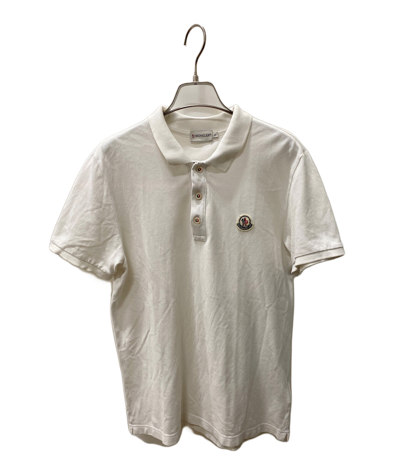 中古・古着通販】MONCLER (モンクレール) ポロシャツ ホワイト サイズ