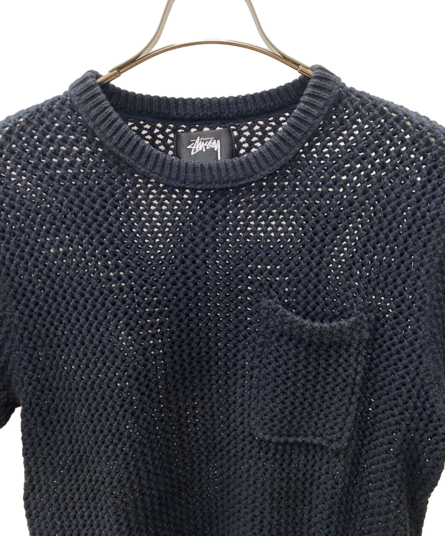 中古・古着通販】stussy (ステューシー) メッシュTシャツ ブラック