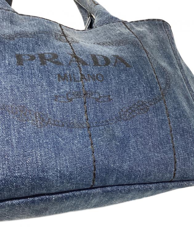 中古・古着通販】PRADA (プラダ) デニムカナパトートバッグ インディゴ
