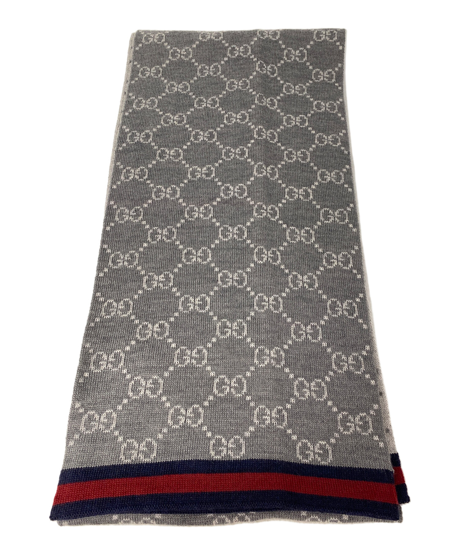 GUCCI GGパターン マフラー グレー・ボルドー 中古・古着通販】GUCCI (グッチ) GG総柄マフラー グレー｜ブランド