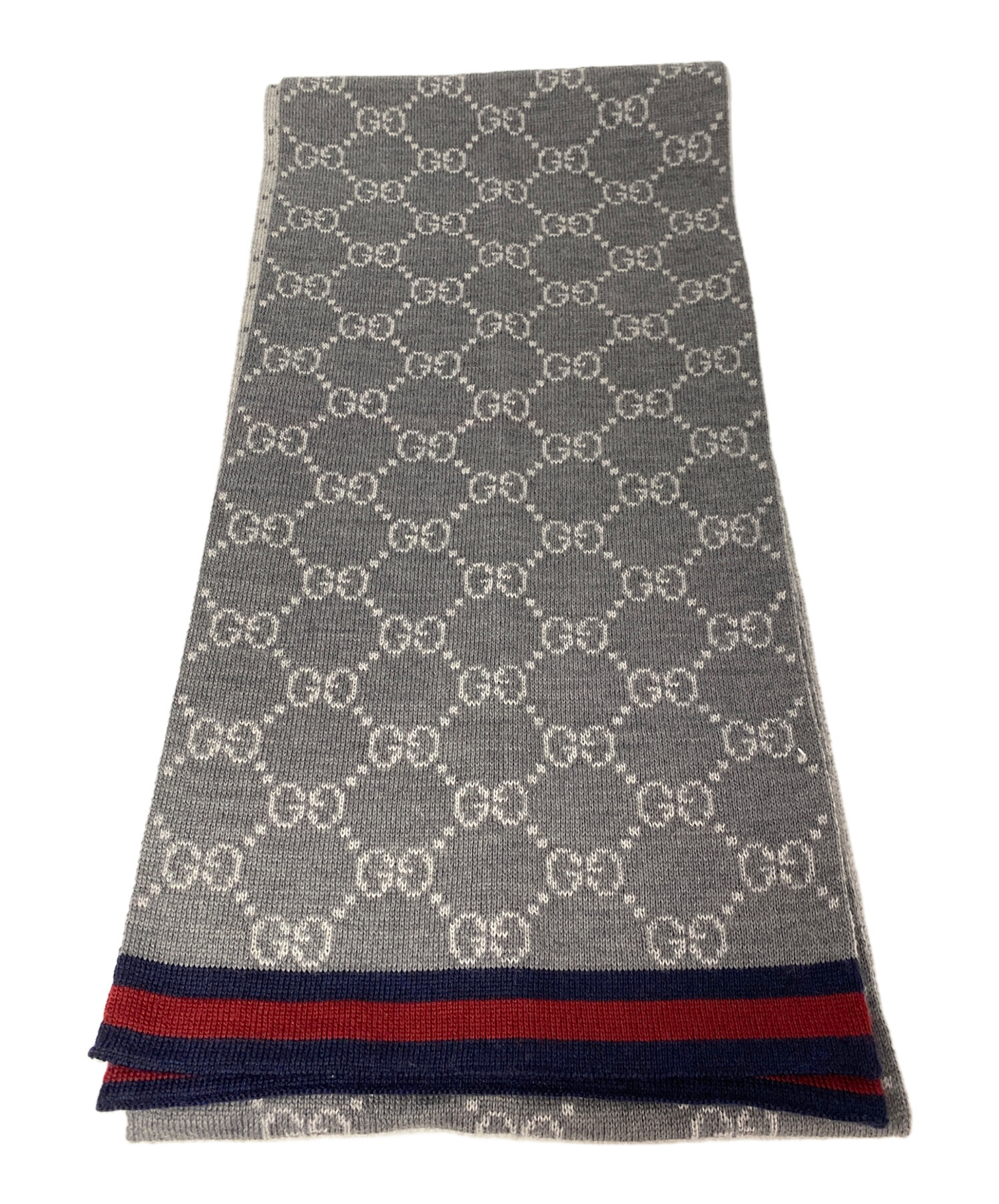 中古・古着通販】GUCCI (グッチ) GG総柄マフラー グレー｜ブランド