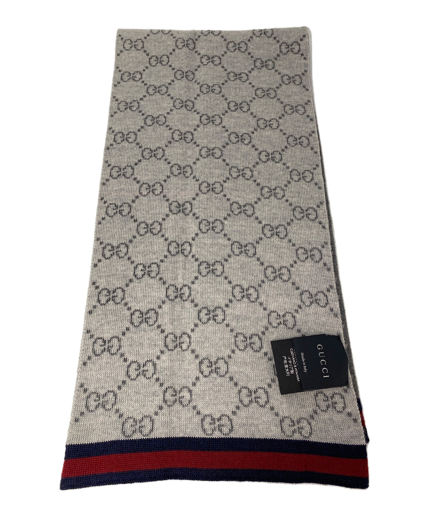 中古・古着通販】GUCCI (グッチ) GG総柄マフラー グレー｜ブランド