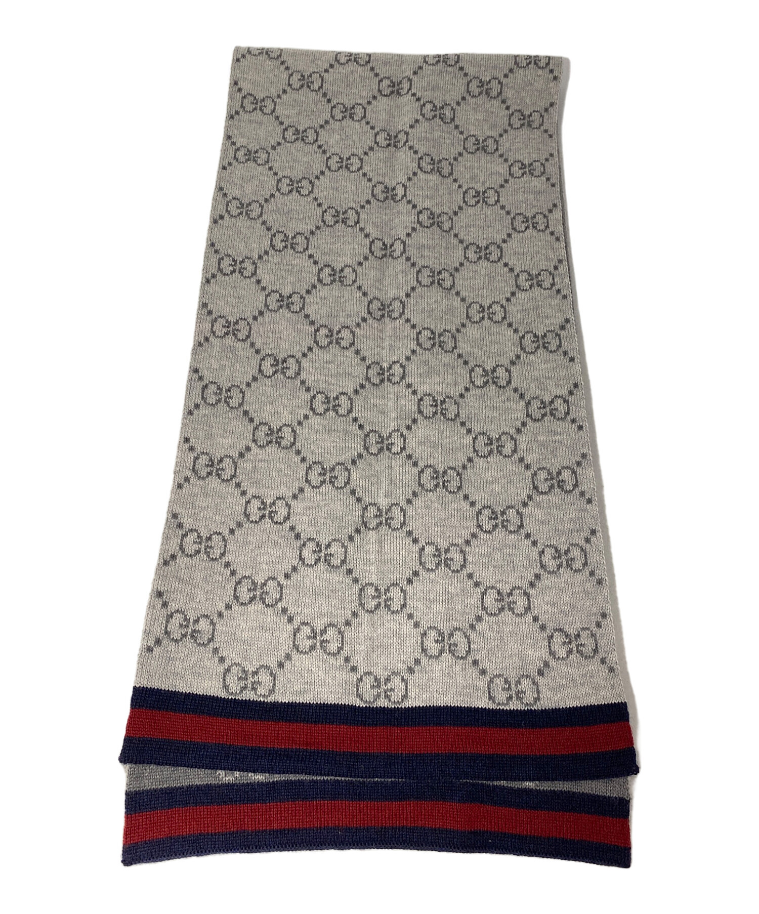 中古・古着通販】GUCCI (グッチ) GG総柄マフラー グレー｜ブランド
