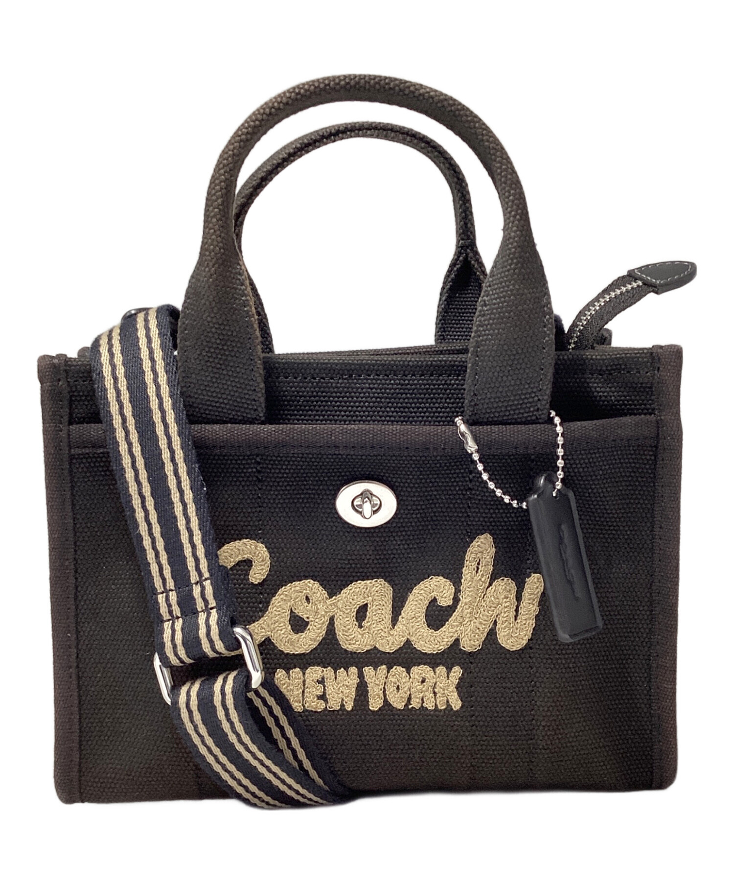 COACH 2way ハンドバッグ ブラック 中古・古着通販】COACH (コーチ) 2WAYバッグ ブラック｜ブランド・古着