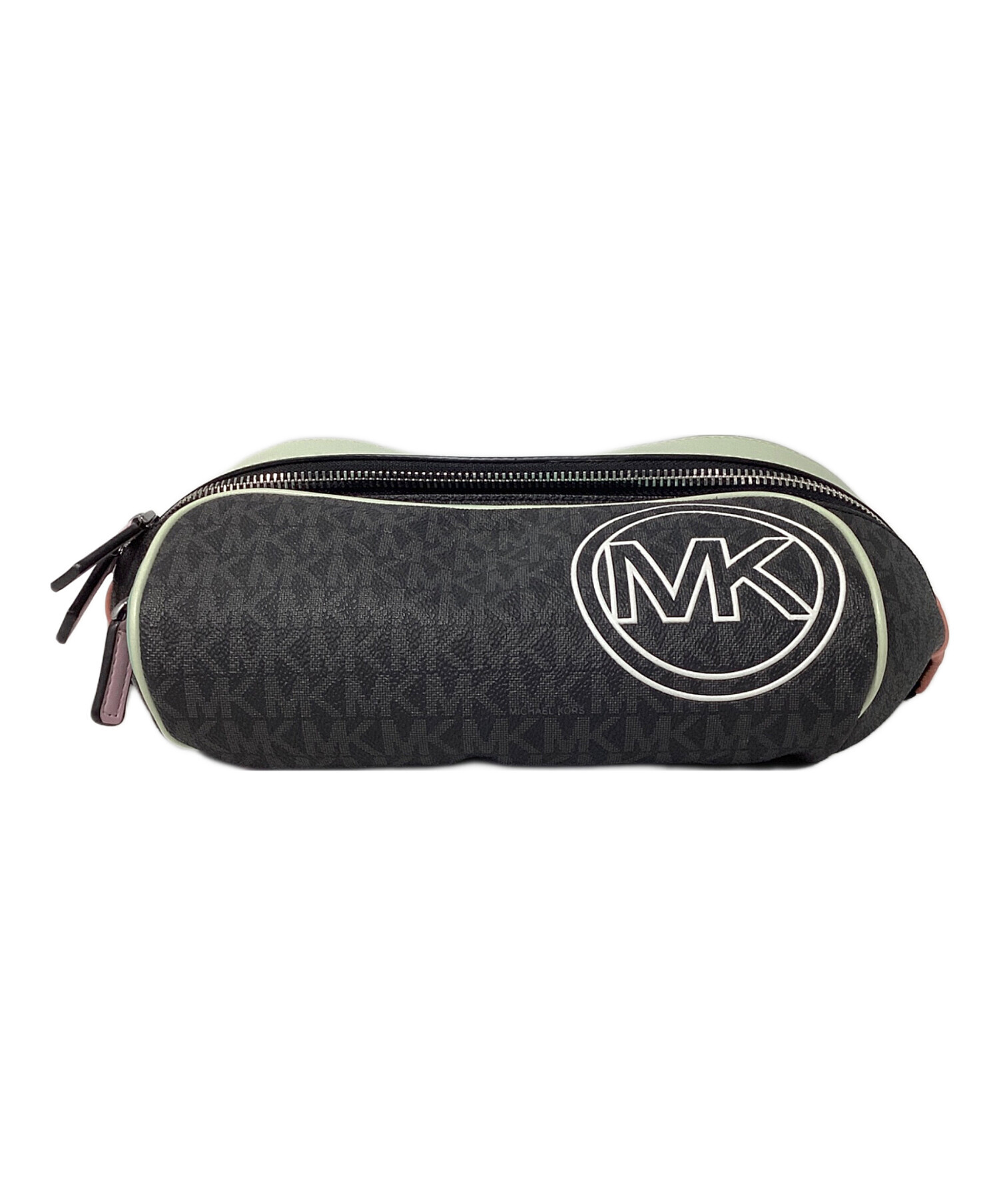 【未使用級】マイケルコース ウエストバッグ PVC レザー MKロゴ金具 黒 中古・古着通販】MICHAEL KORS (マイケルコース) ジェットセット MK