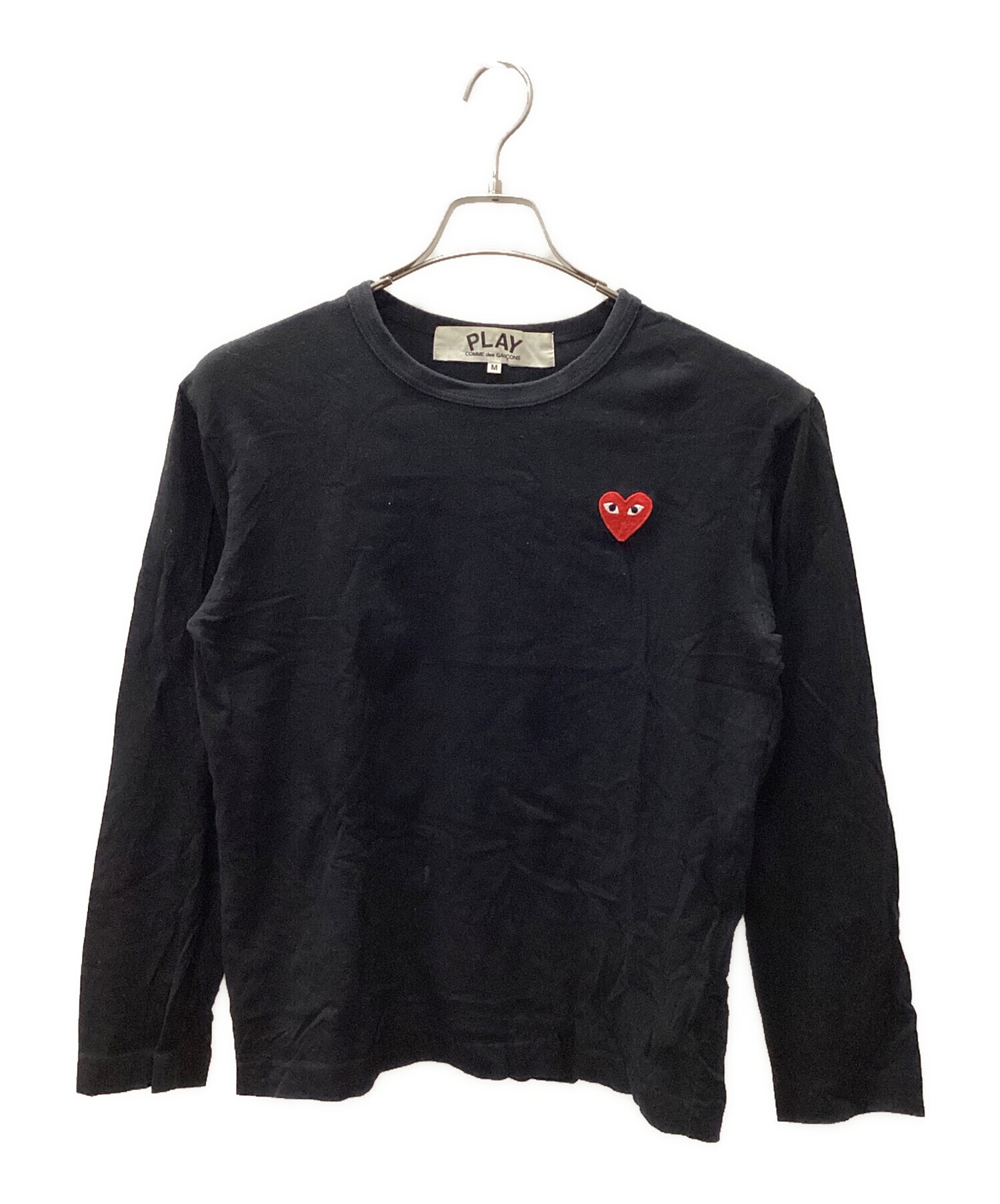 PLAY COMME des GARÇONS 長袖カットソー 無地 ブラック S 中古・古着通販】PLAY COMME des GARCONS (プレイコムデギャルソン
