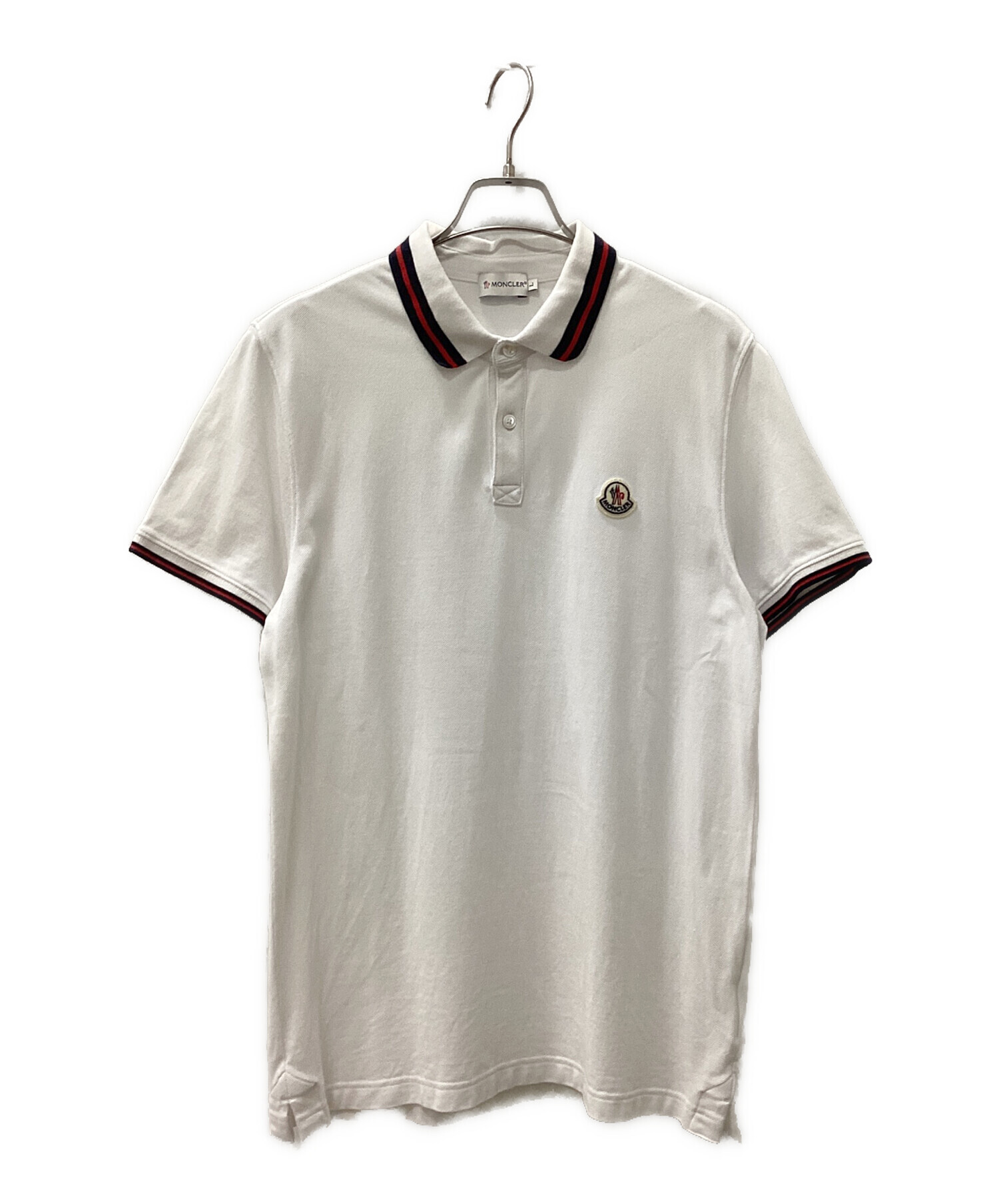 中古・古着通販】MONCLER (モンクレール) ポロシャツ ホワイト サイズ