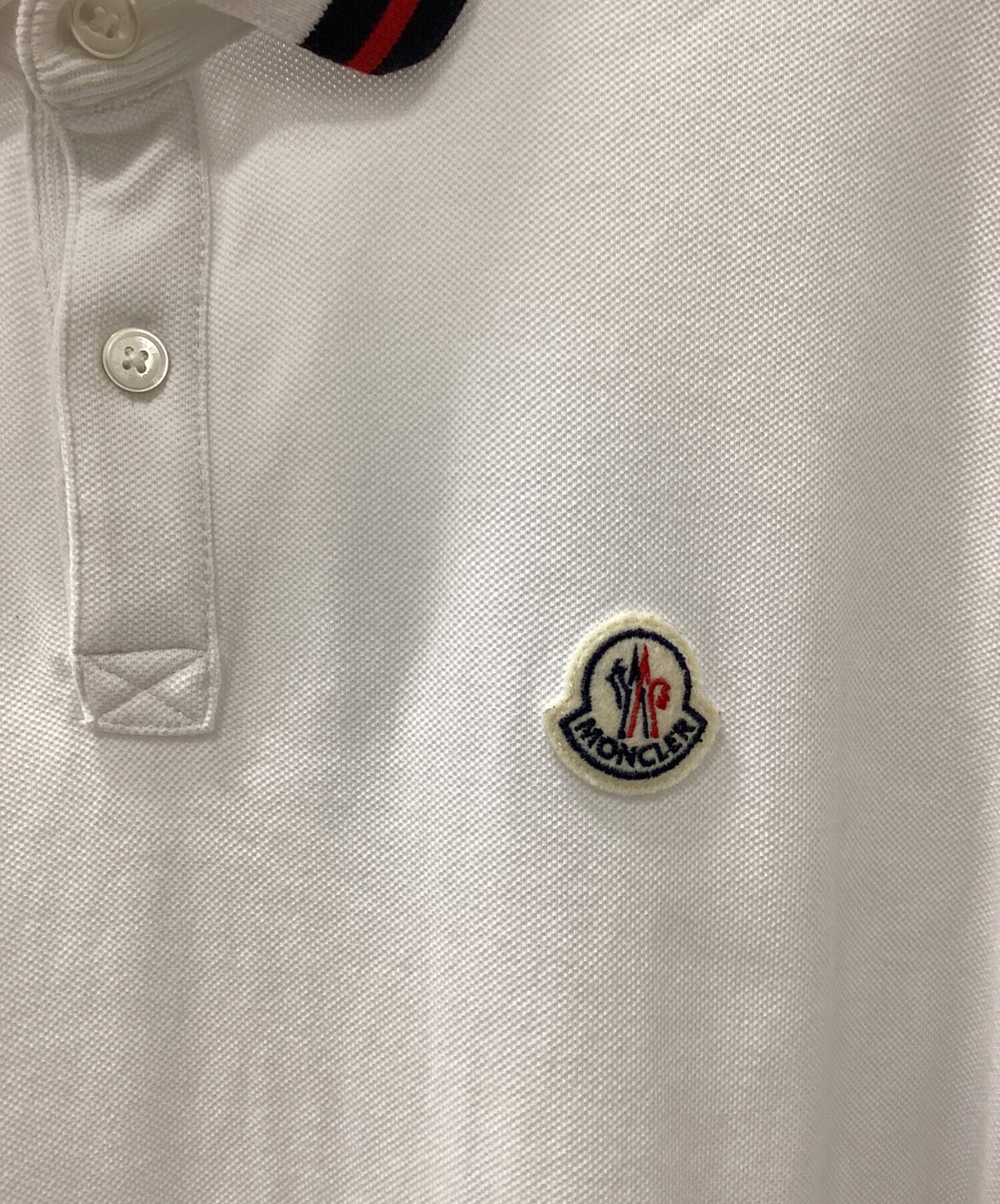 中古・古着通販】MONCLER (モンクレール) ポロシャツ ホワイト サイズ