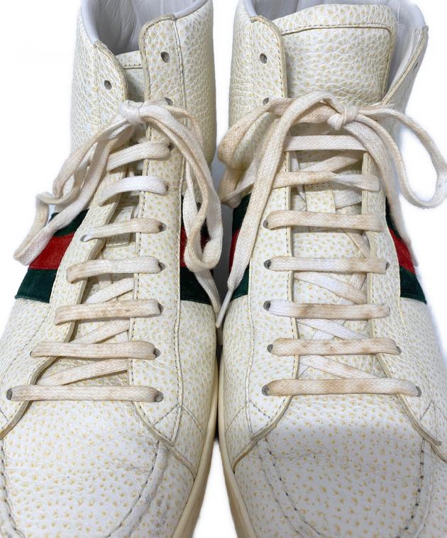 中古・古着通販】GUCCI (グッチ) ハイカットスニーカー ホワイト
