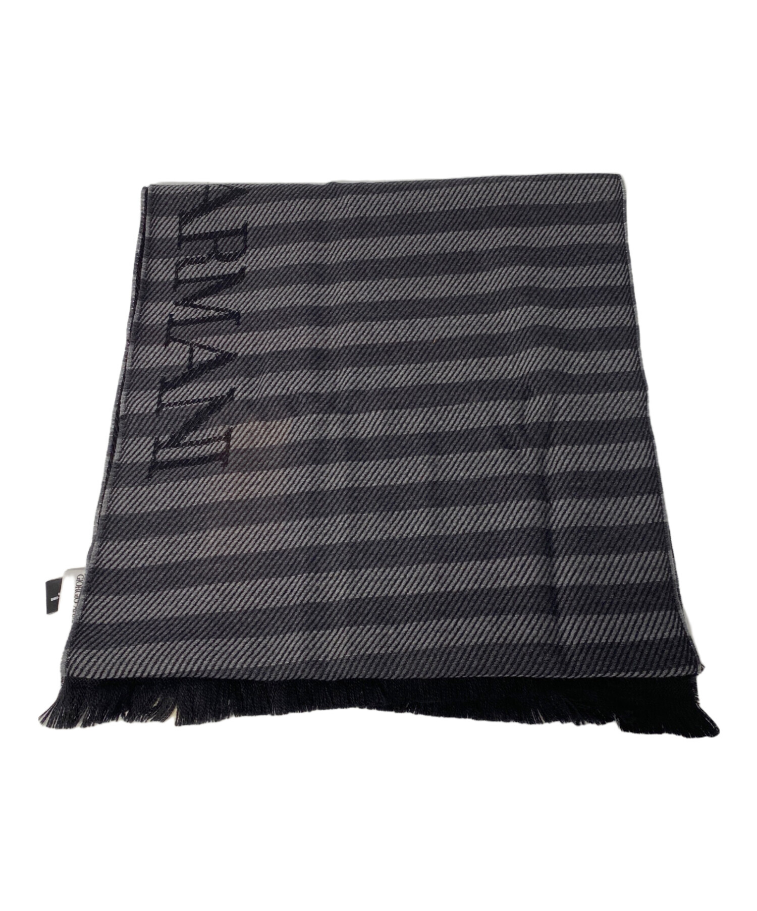 Giorgio Armani ブラック ストール 中古・古着通販】GIORGIO ARMANI (ジョルジオアルマーニ) マフラー